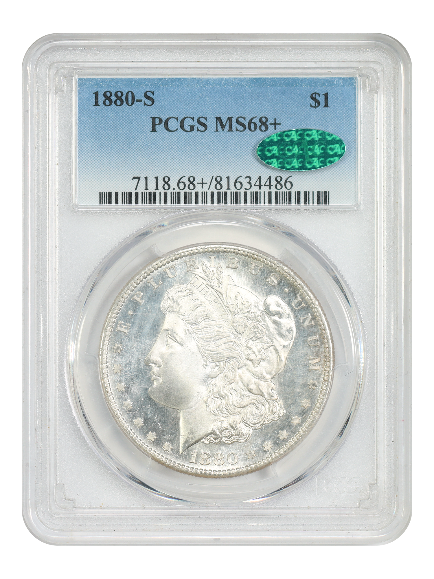 1880-S $1 PCGS/CAC MS68+