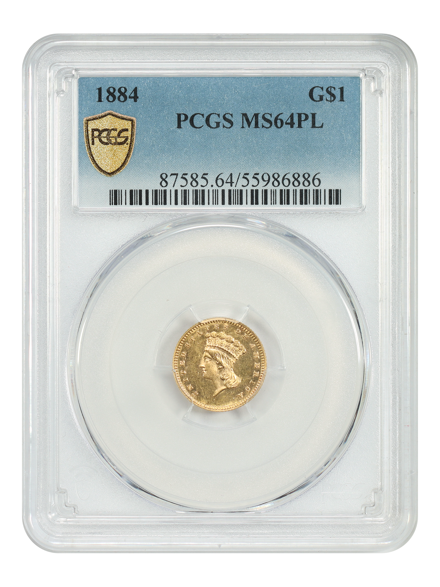 1884 G$1 PCGS MS64PL