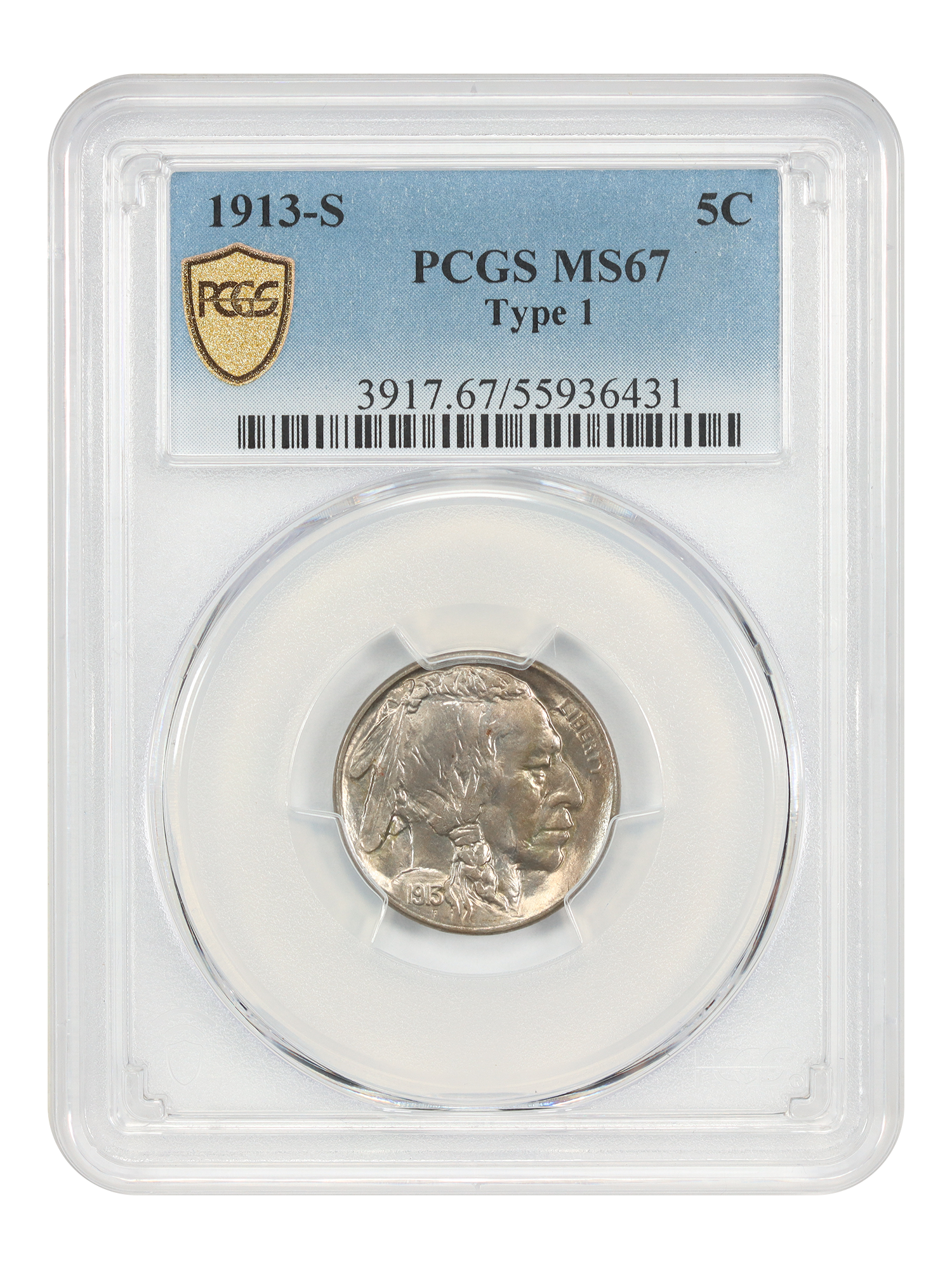 1913-S 5C PCGS MS67 (Type 1)