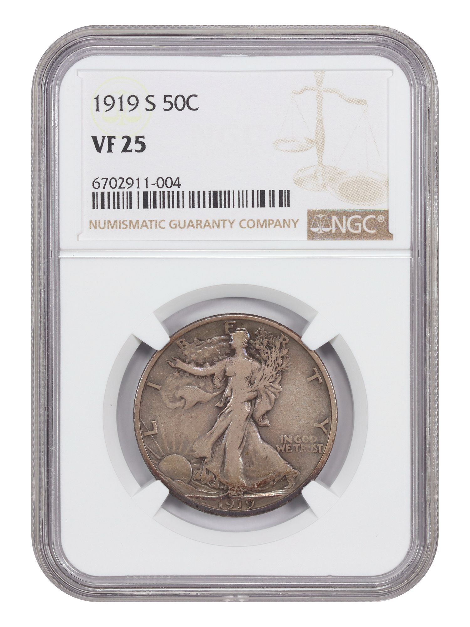 1919-S 50C NGC VF25
