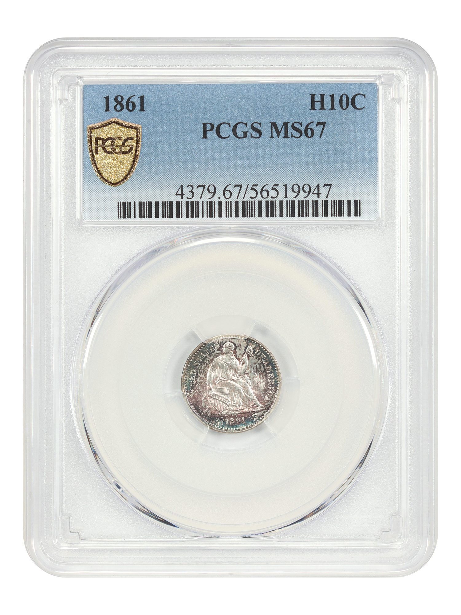 1861 H10C PCGS MS67