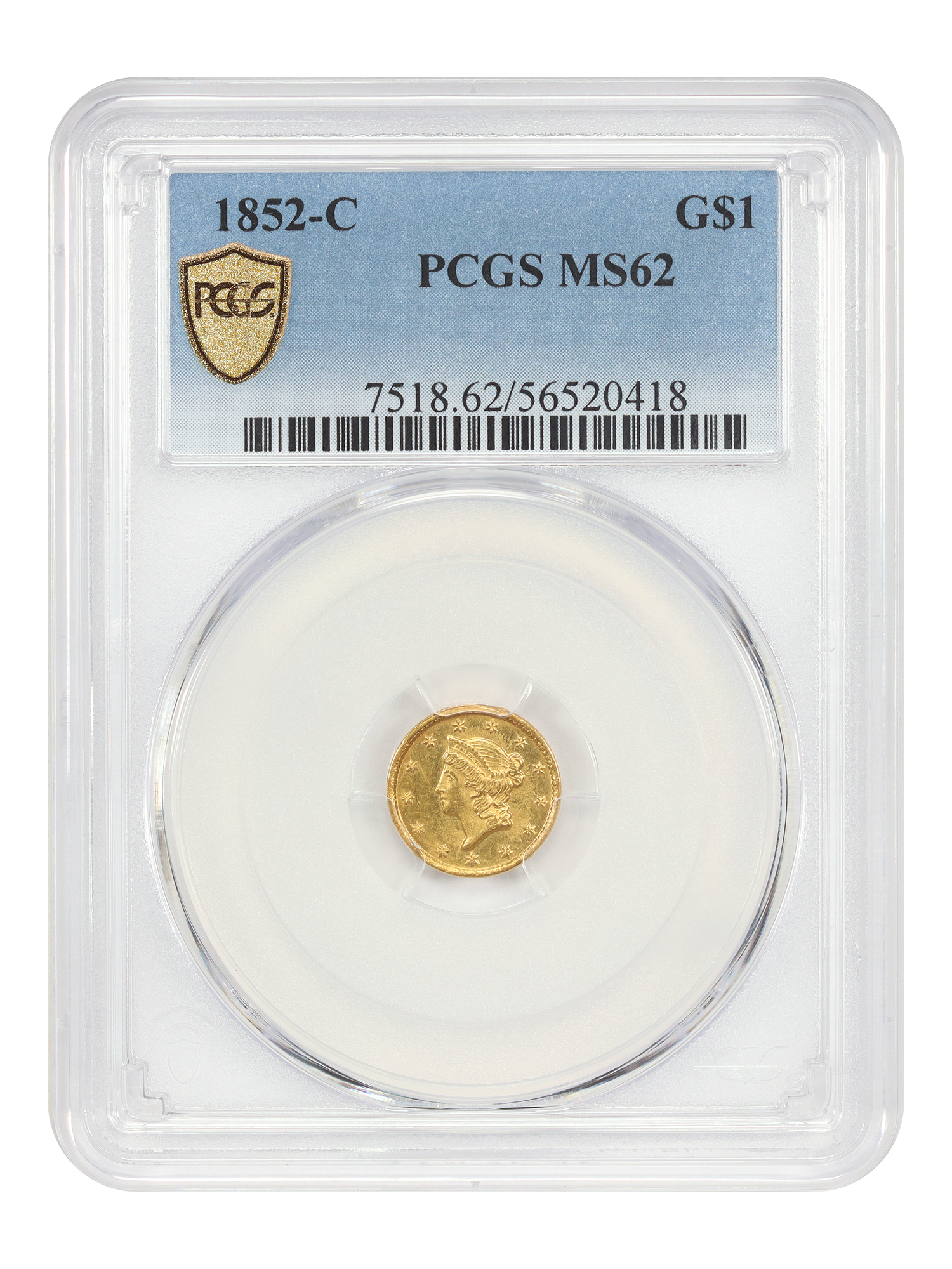1852-C G$1 PCGS MS62