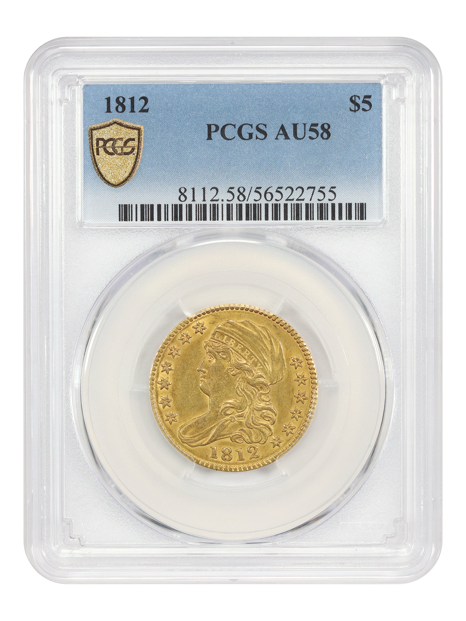1812 $5 PCGS AU58