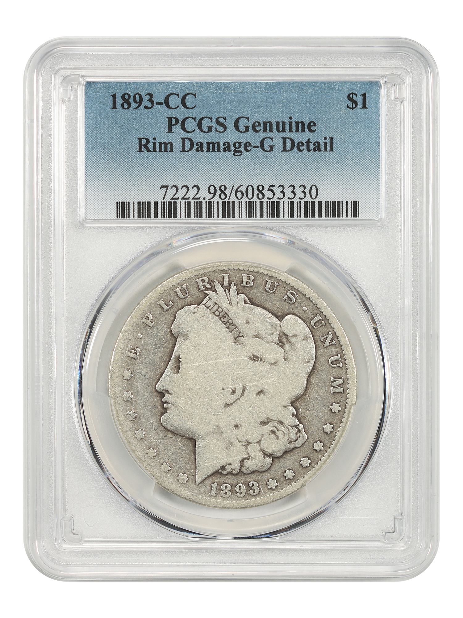 1893-CC $1 PCGS Good Details (Rim Damage)