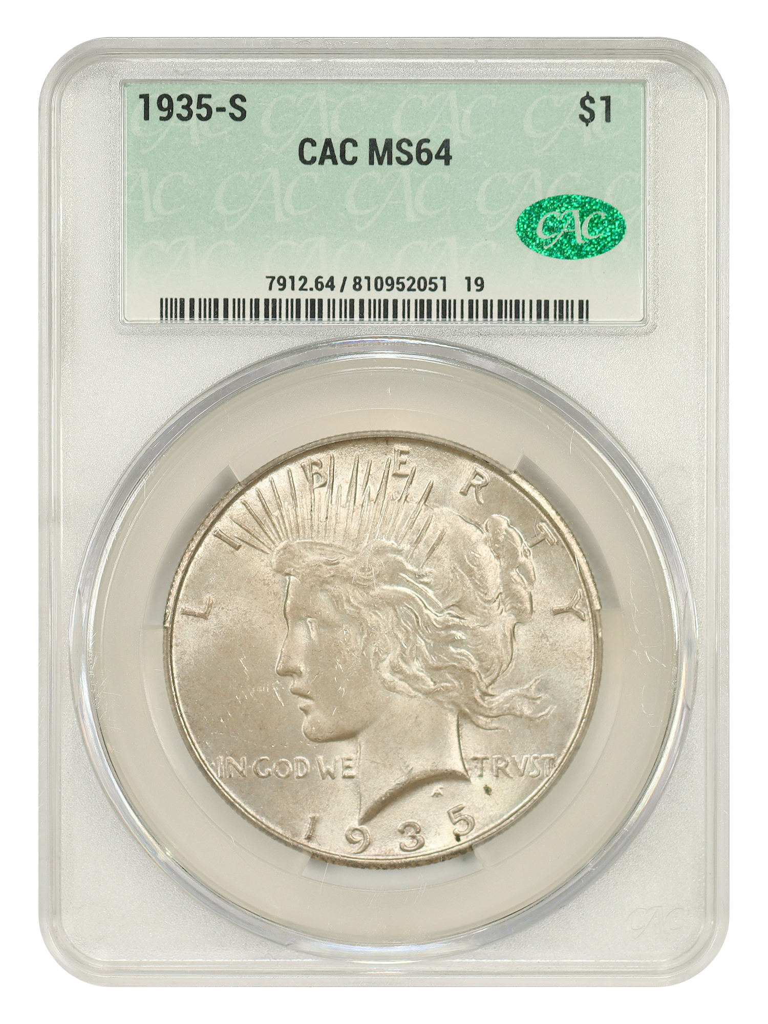 1935-S $1 CACG MS64