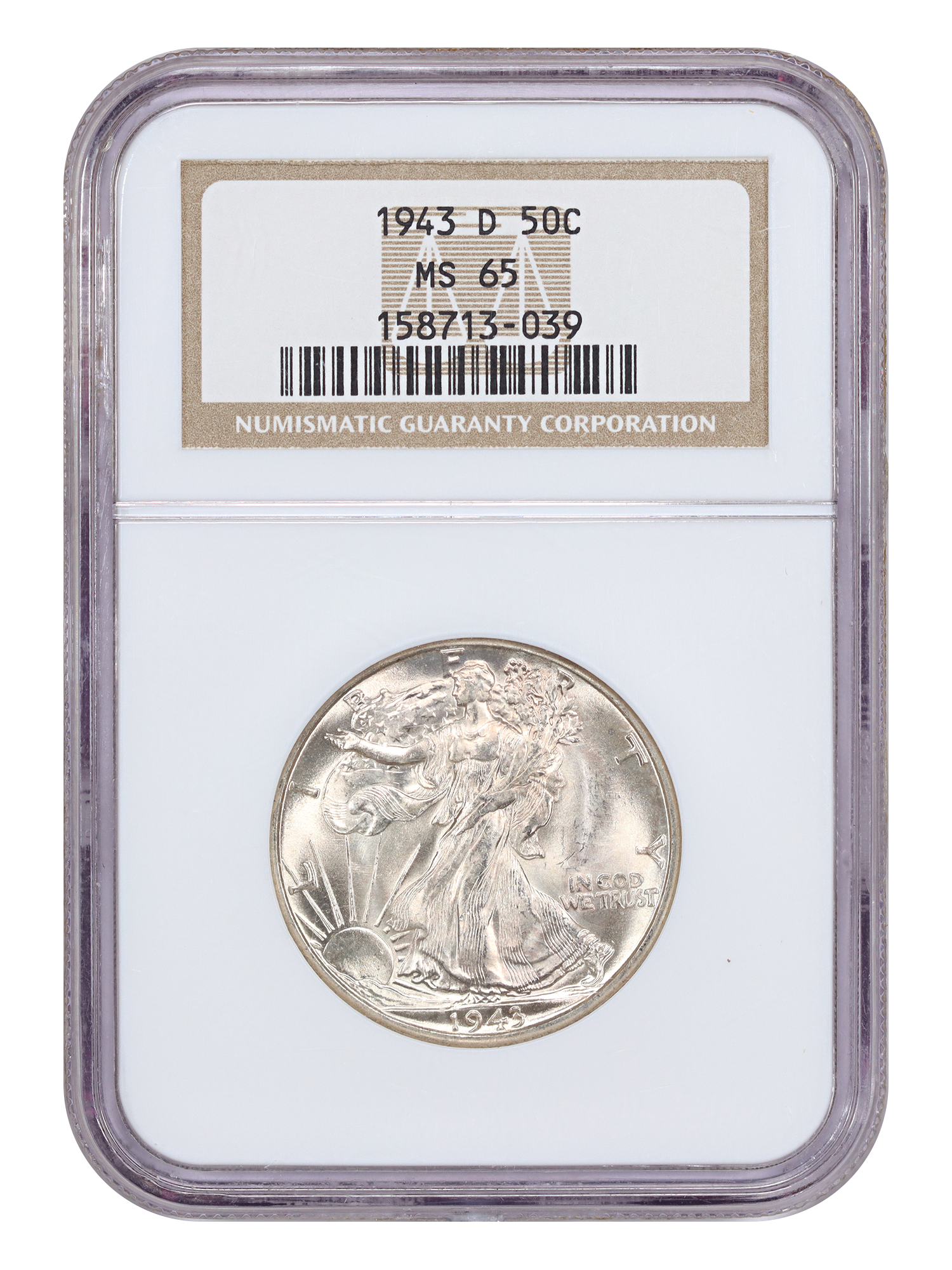 1943-D 50C NGC MS65
