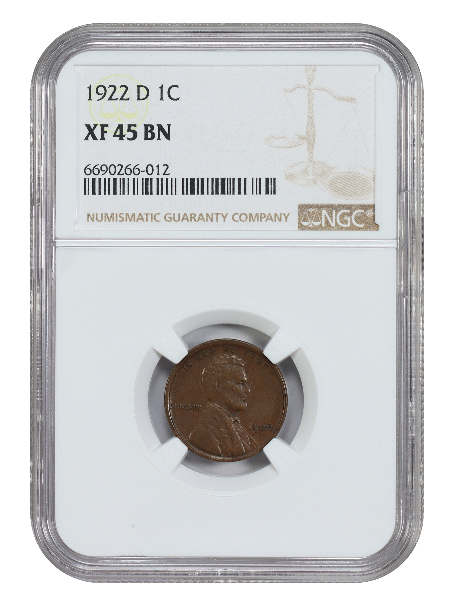 1922-D 1C NGC XF45