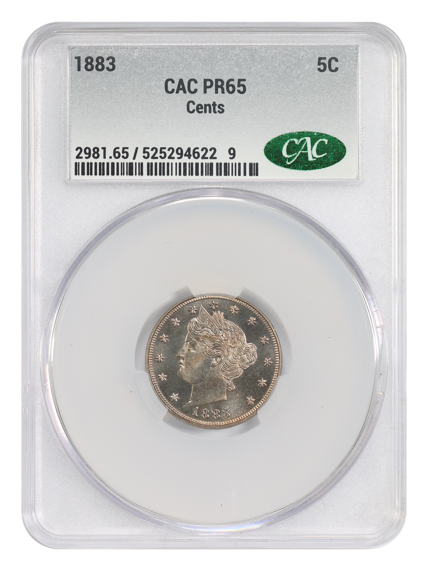 1883 5C CACG PR65 (With CENTS)