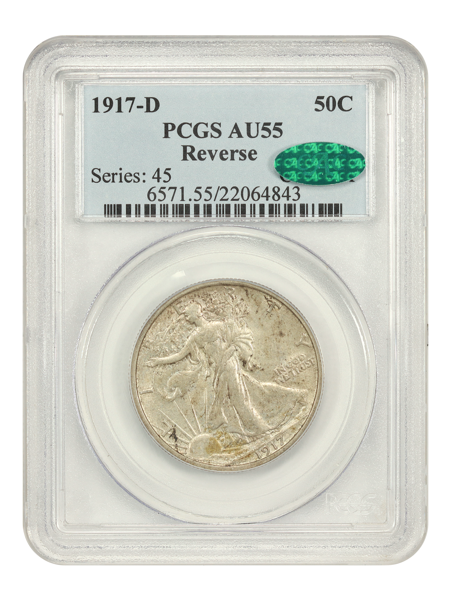 1917-D 50C PCGS/CAC AU55 (Reverse)