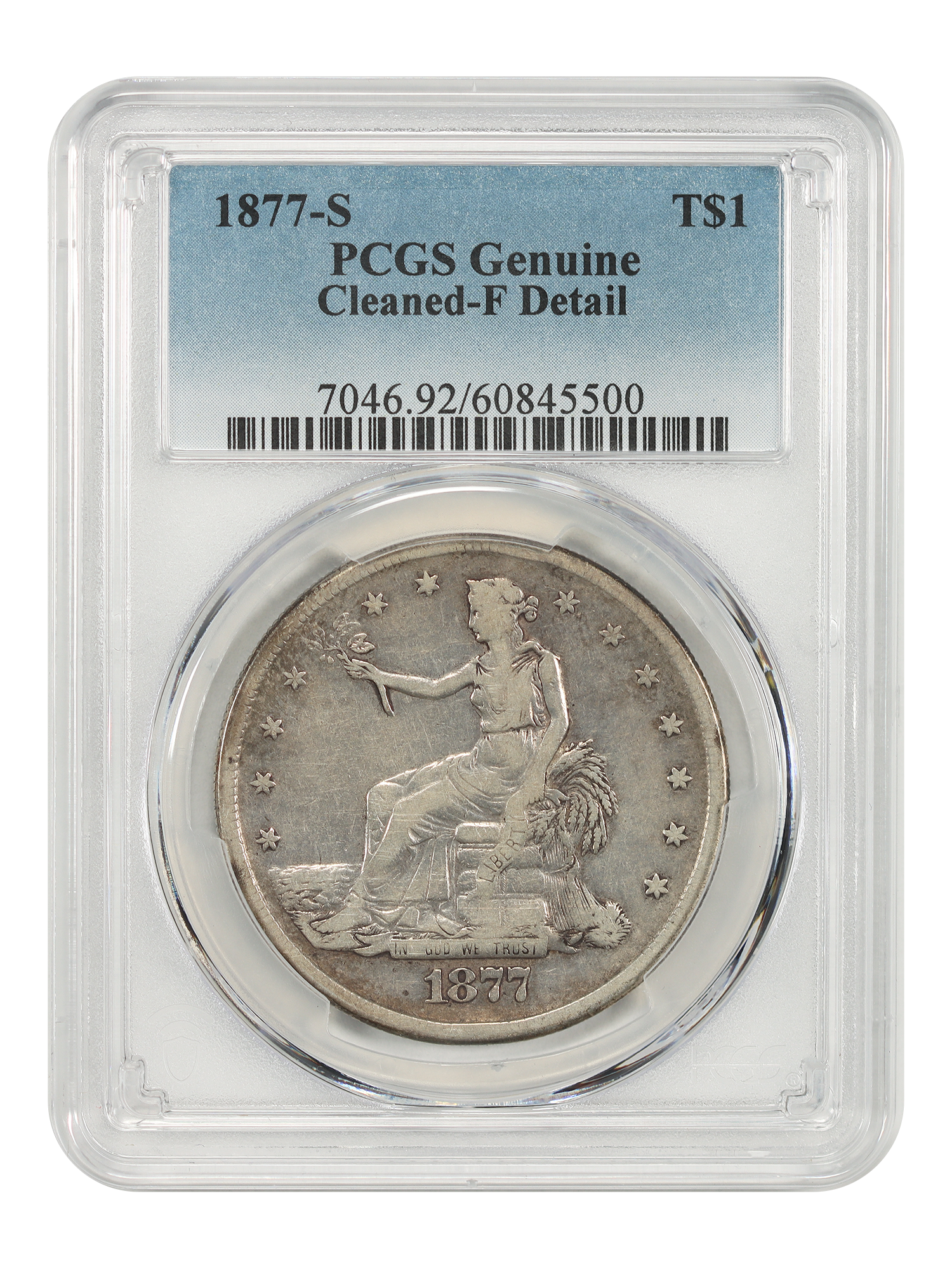 1877-S Trade $1 PCGS Fine Details (Cleaned)