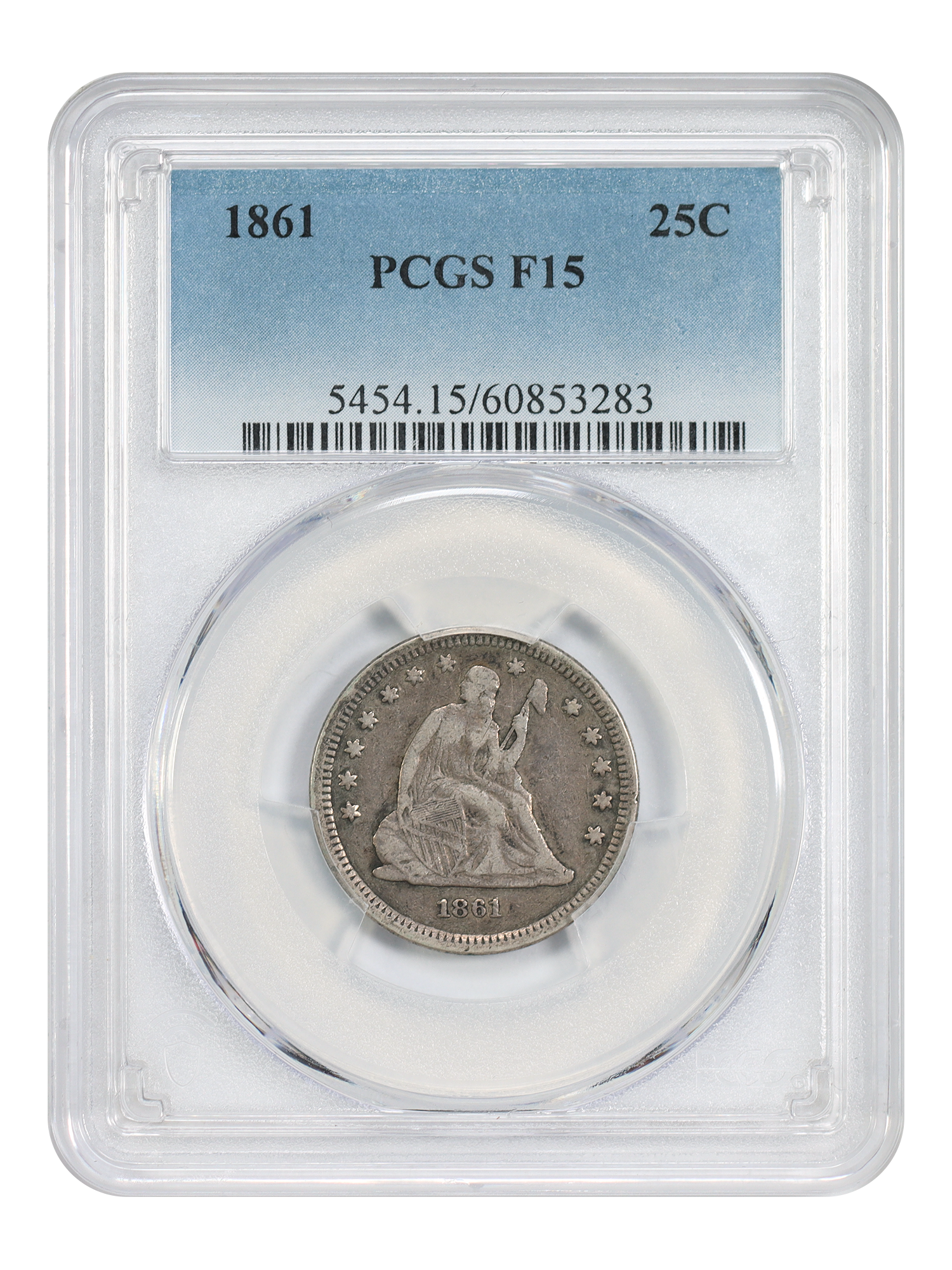 1861 25C PCGS Fine 15
