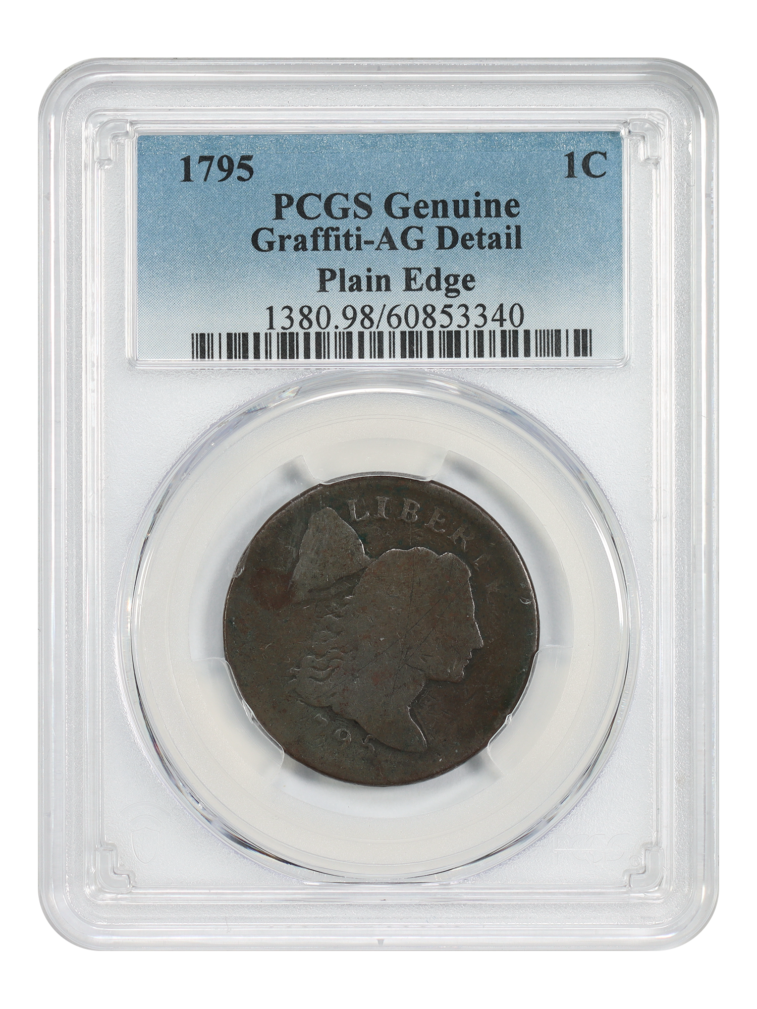 1795 1C PCGS AG Details (Plain Edge, Graffiti)