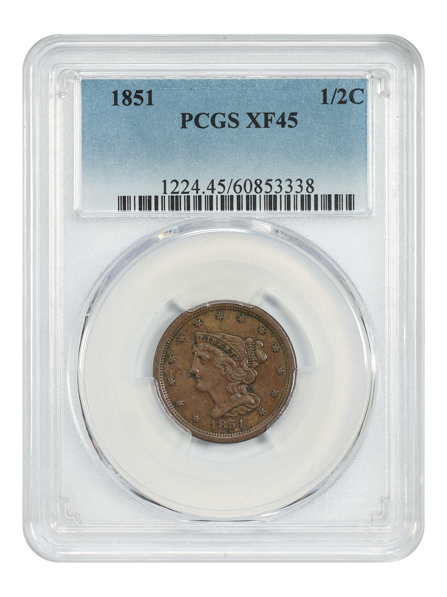1851 1/2C PCGS XF45