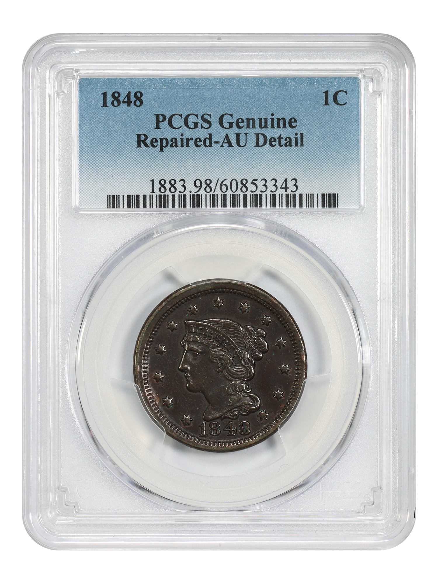 1848 1C PCGS AU Details (Repaired)