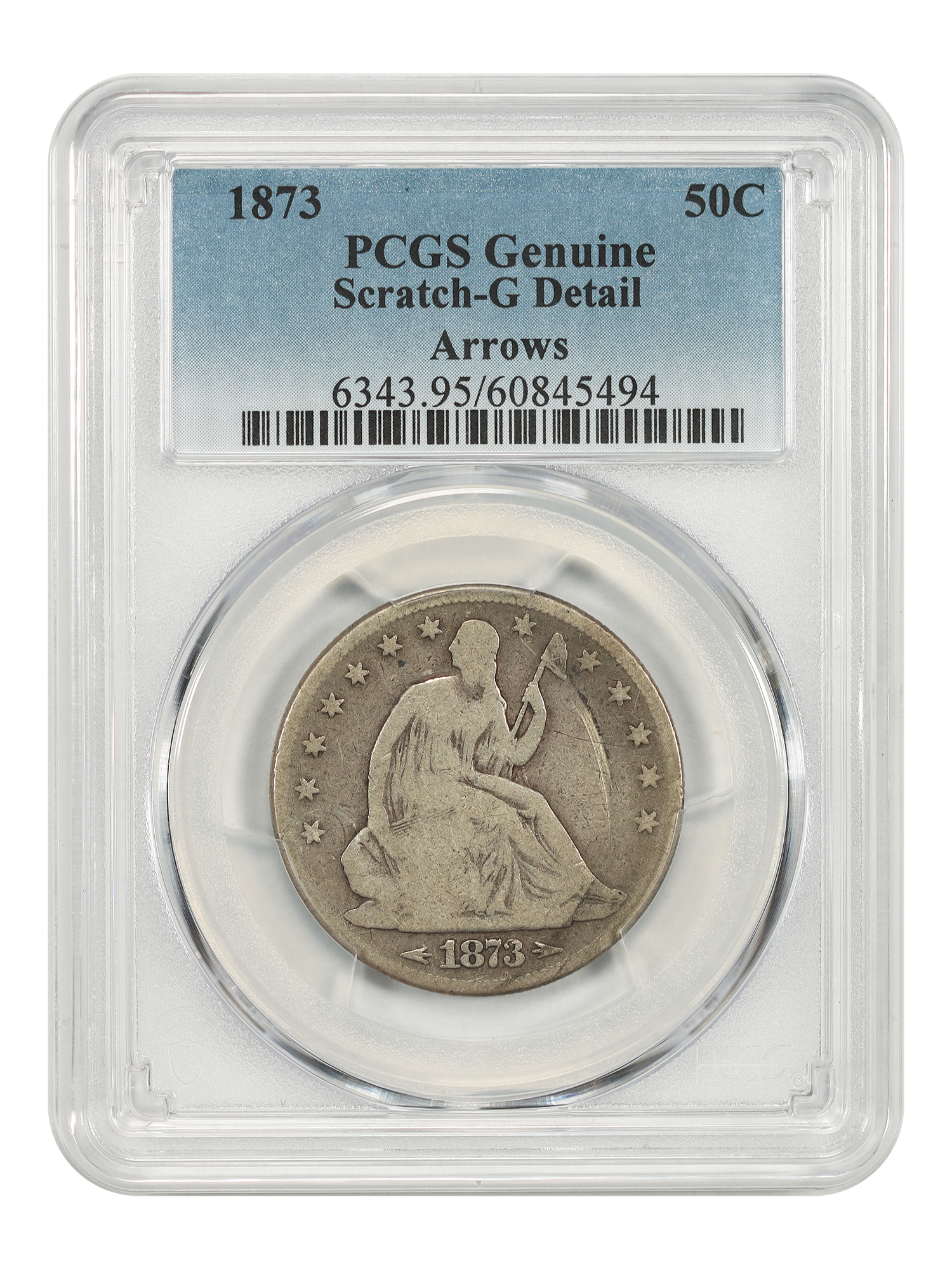 1873 50C PCGS Good Details (Arrows, Scratch)