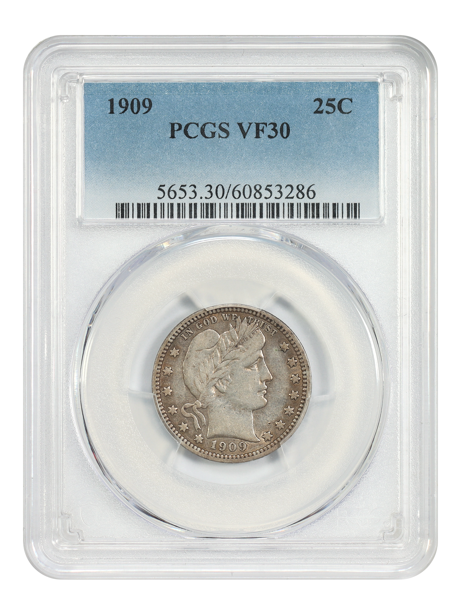 1909 25C PCGS VF30