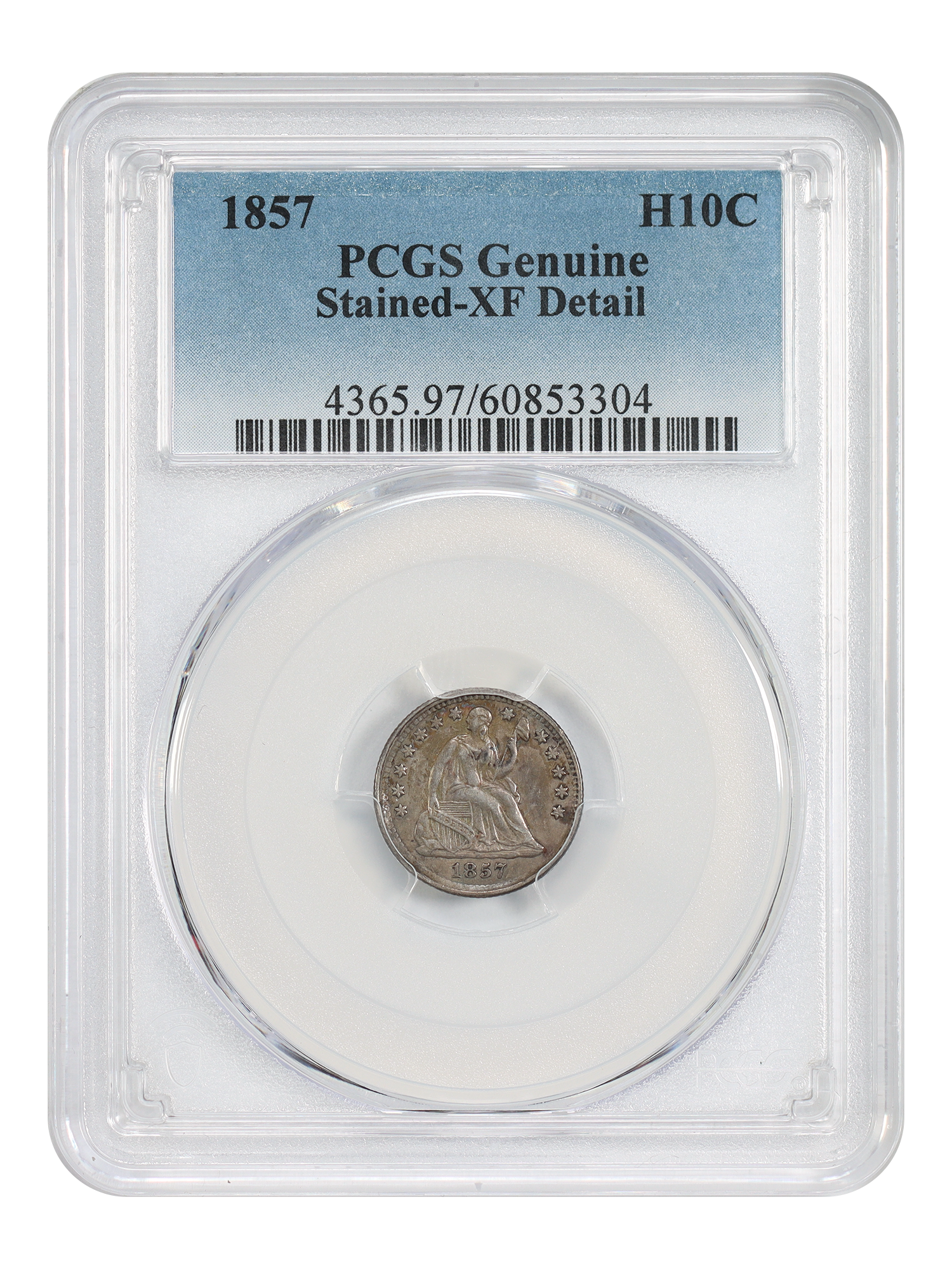 1857 H10C PCGS XF Details (Stained)