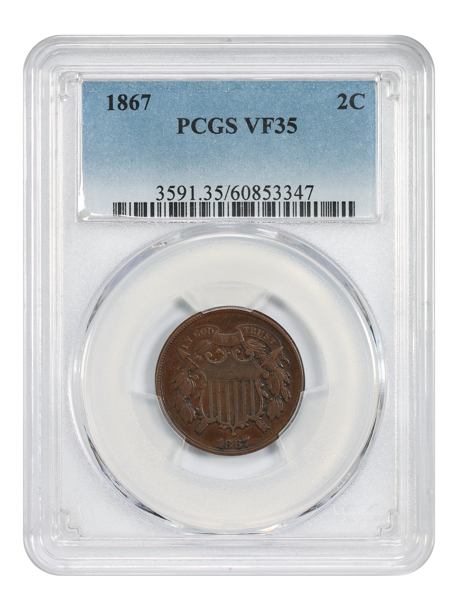 1867 2C PCGS VF35