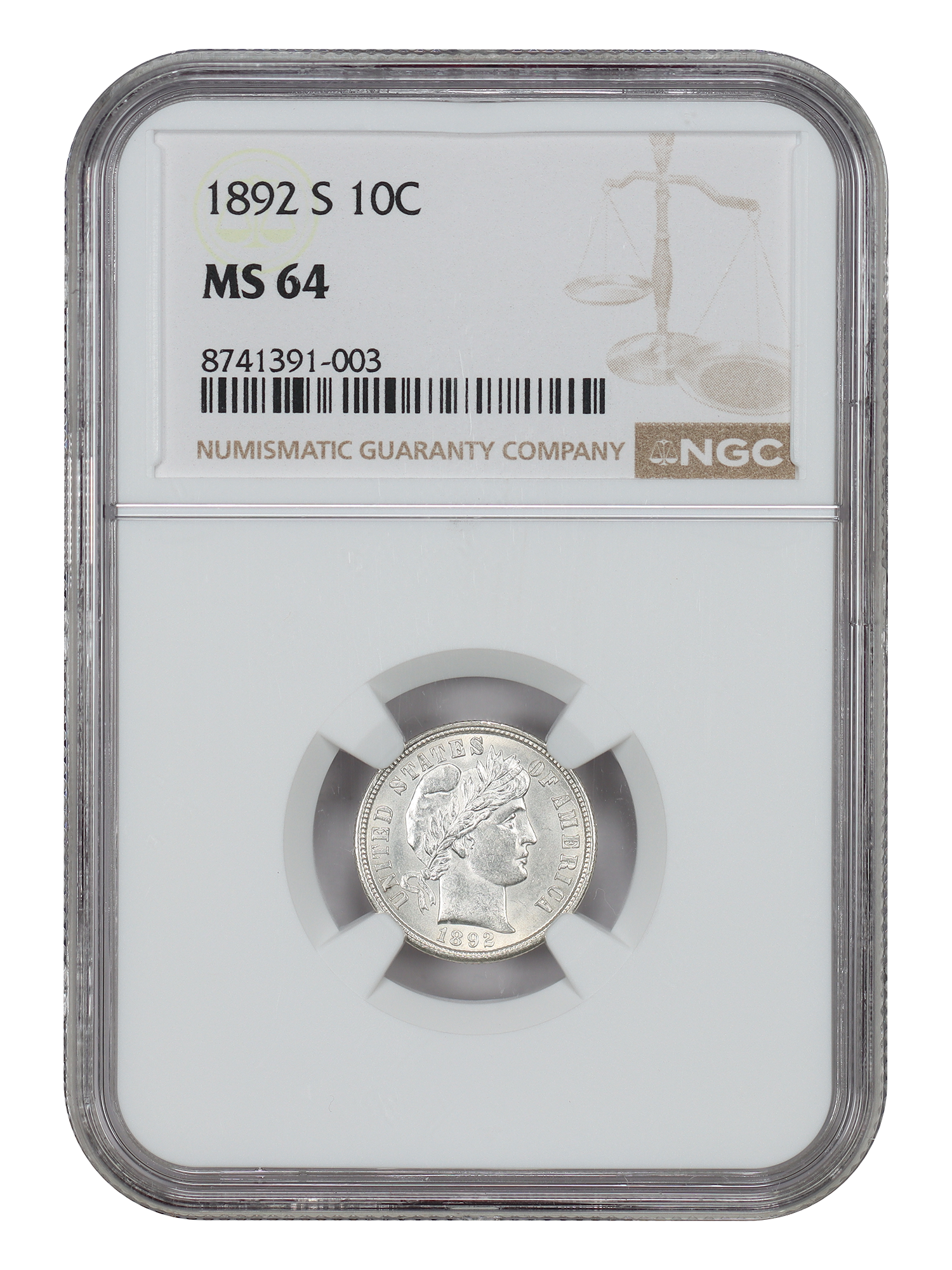 1892-S 10C