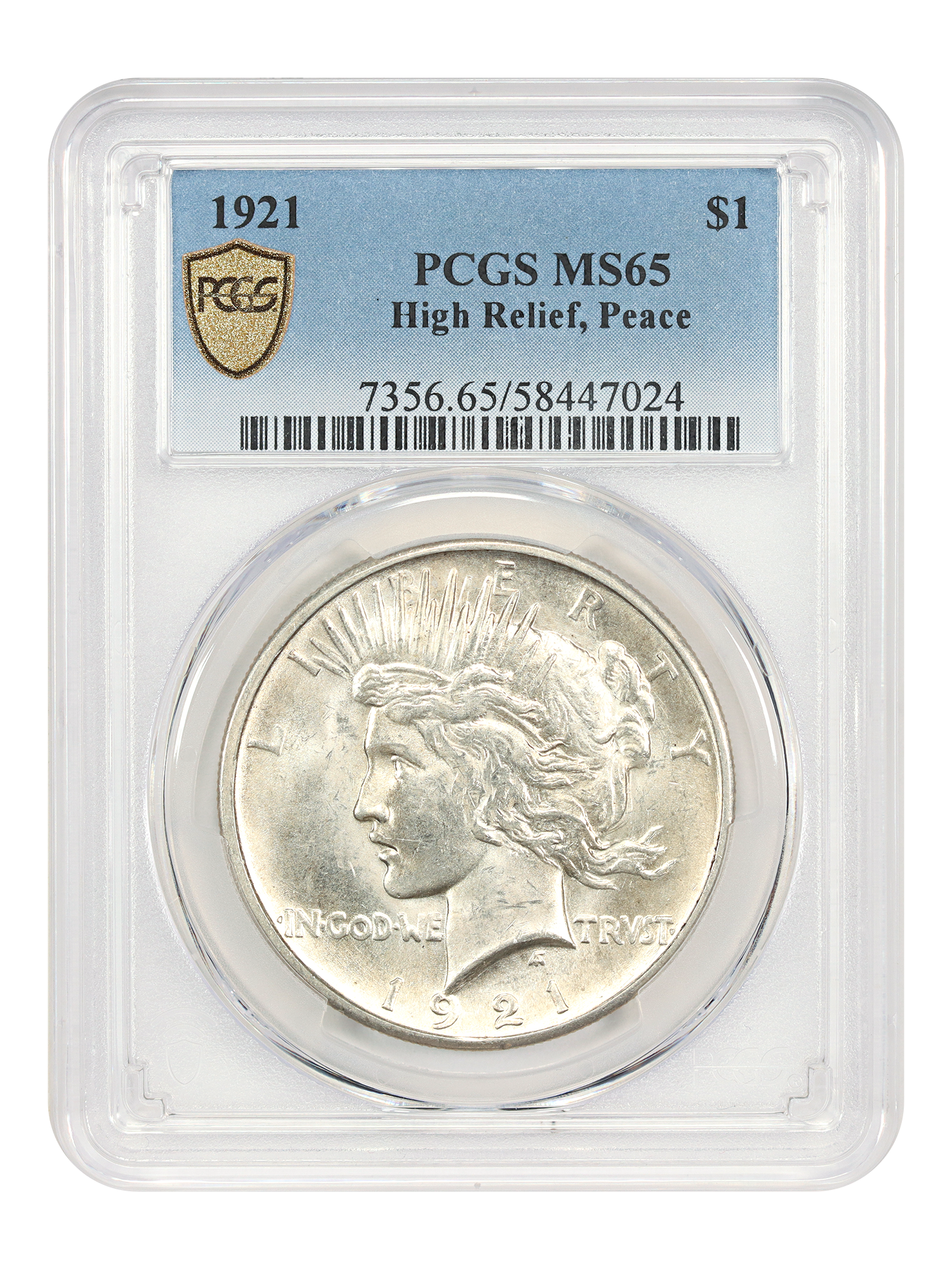 1921 $1 High Relief, Peace