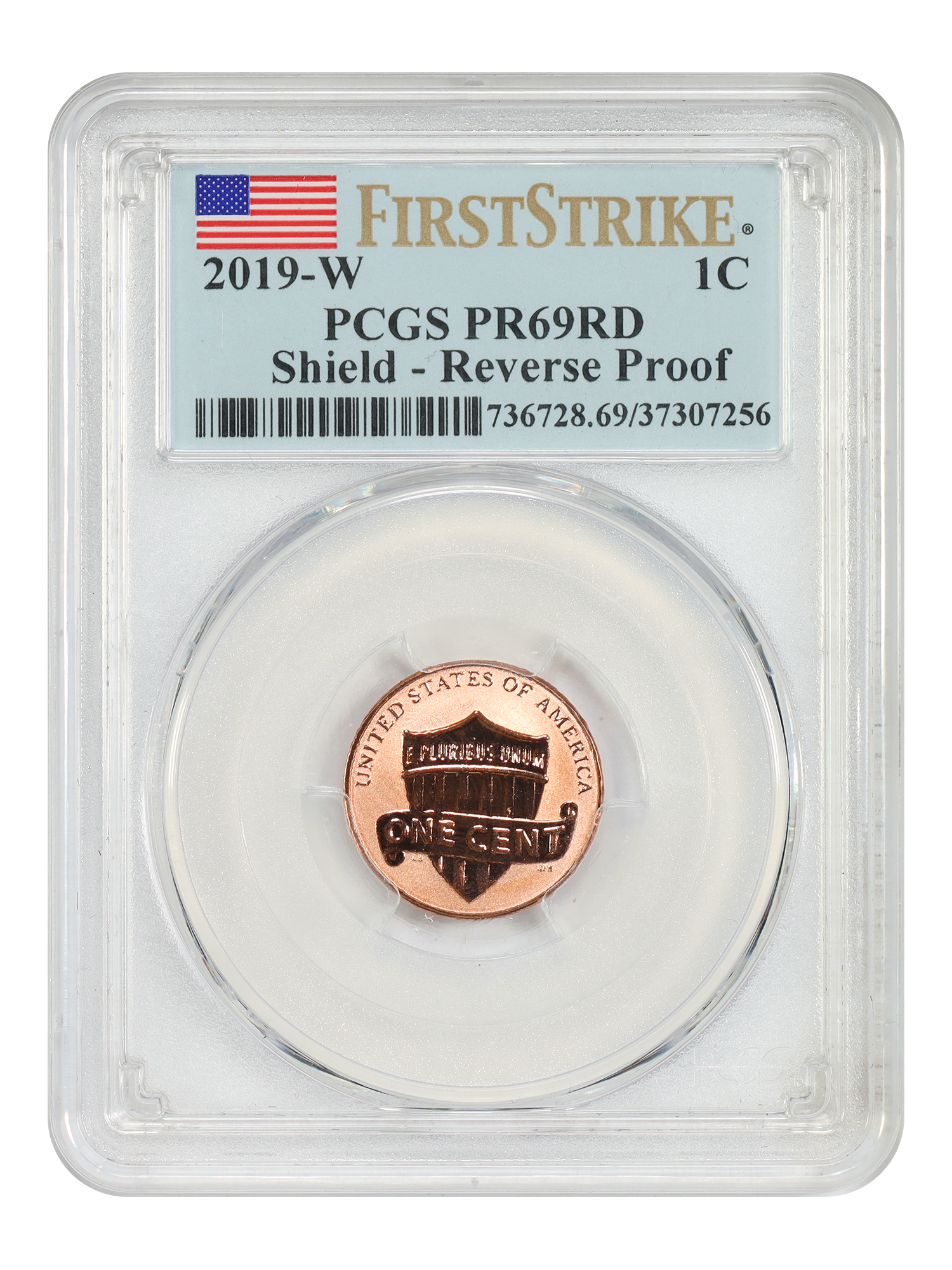 2019-W 1C Shield - Reverse Proof First Strike, RD