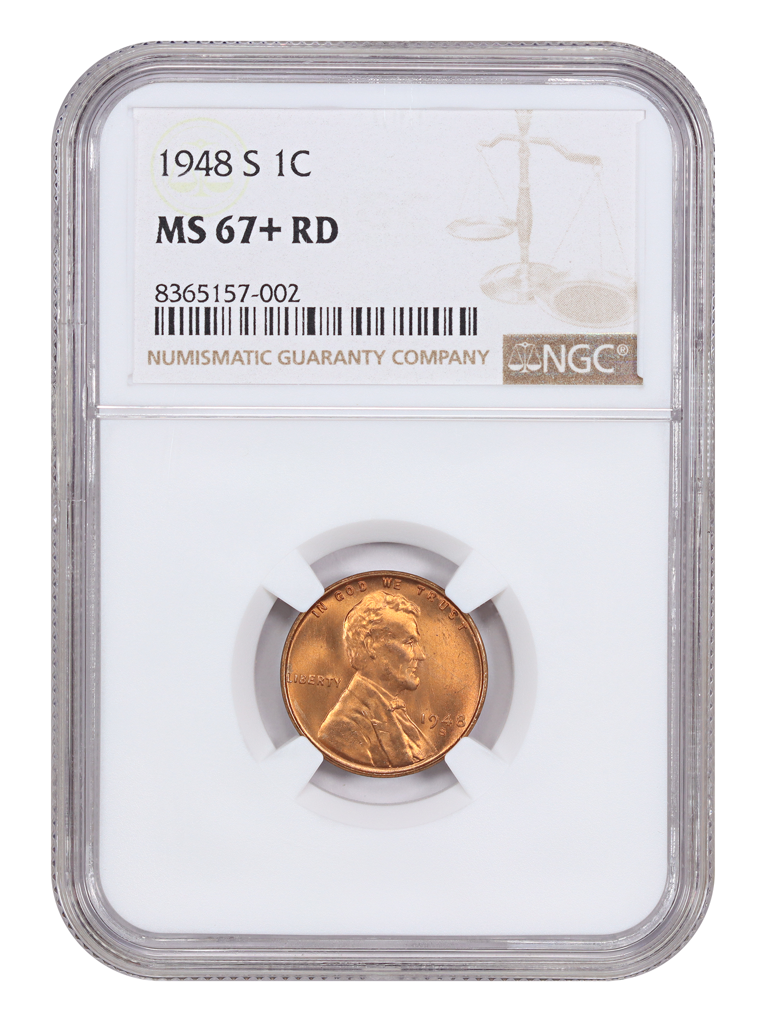 1948-S 1C NGC MS67+RD