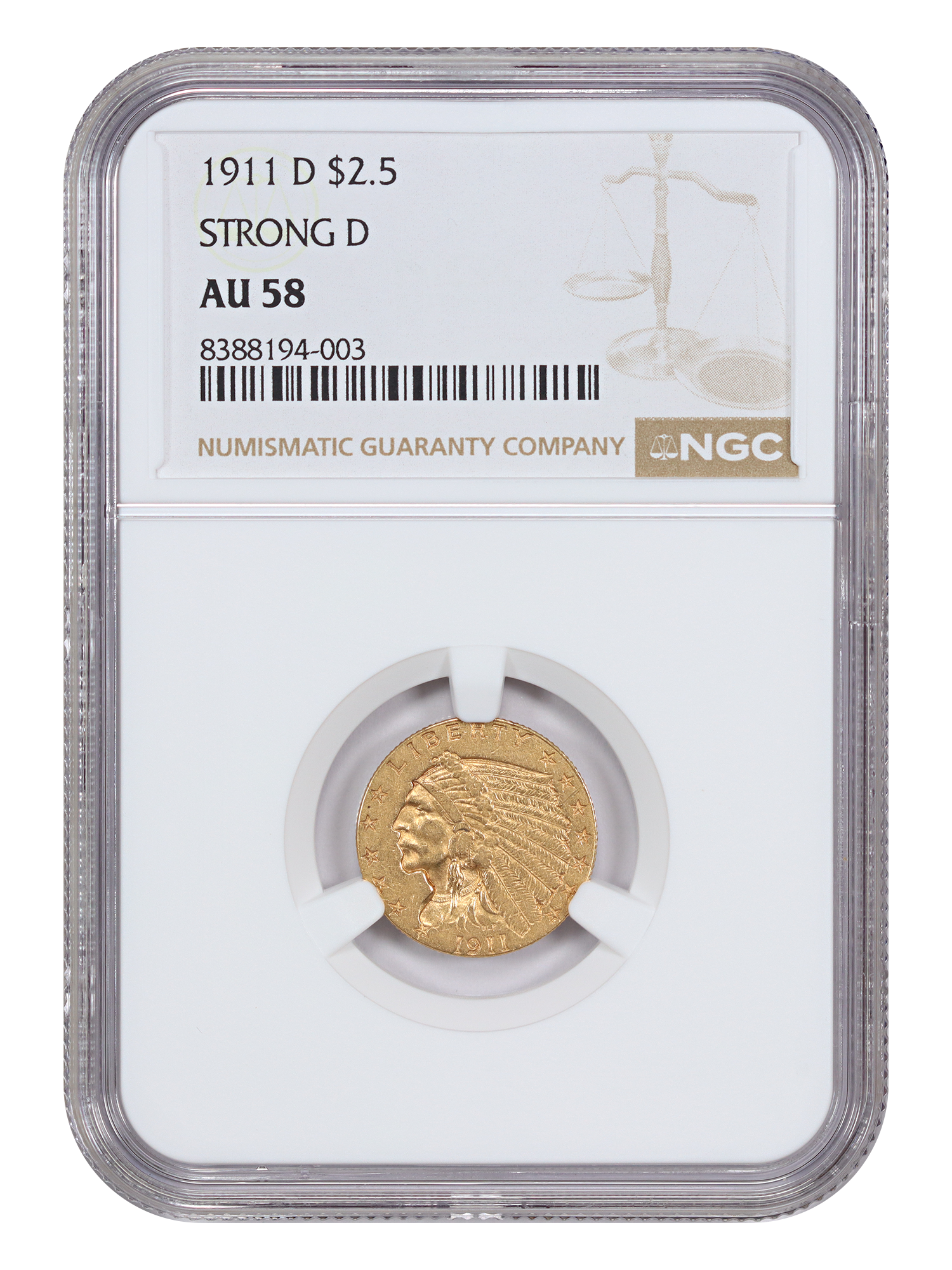 1911-D $2.50 Strong D