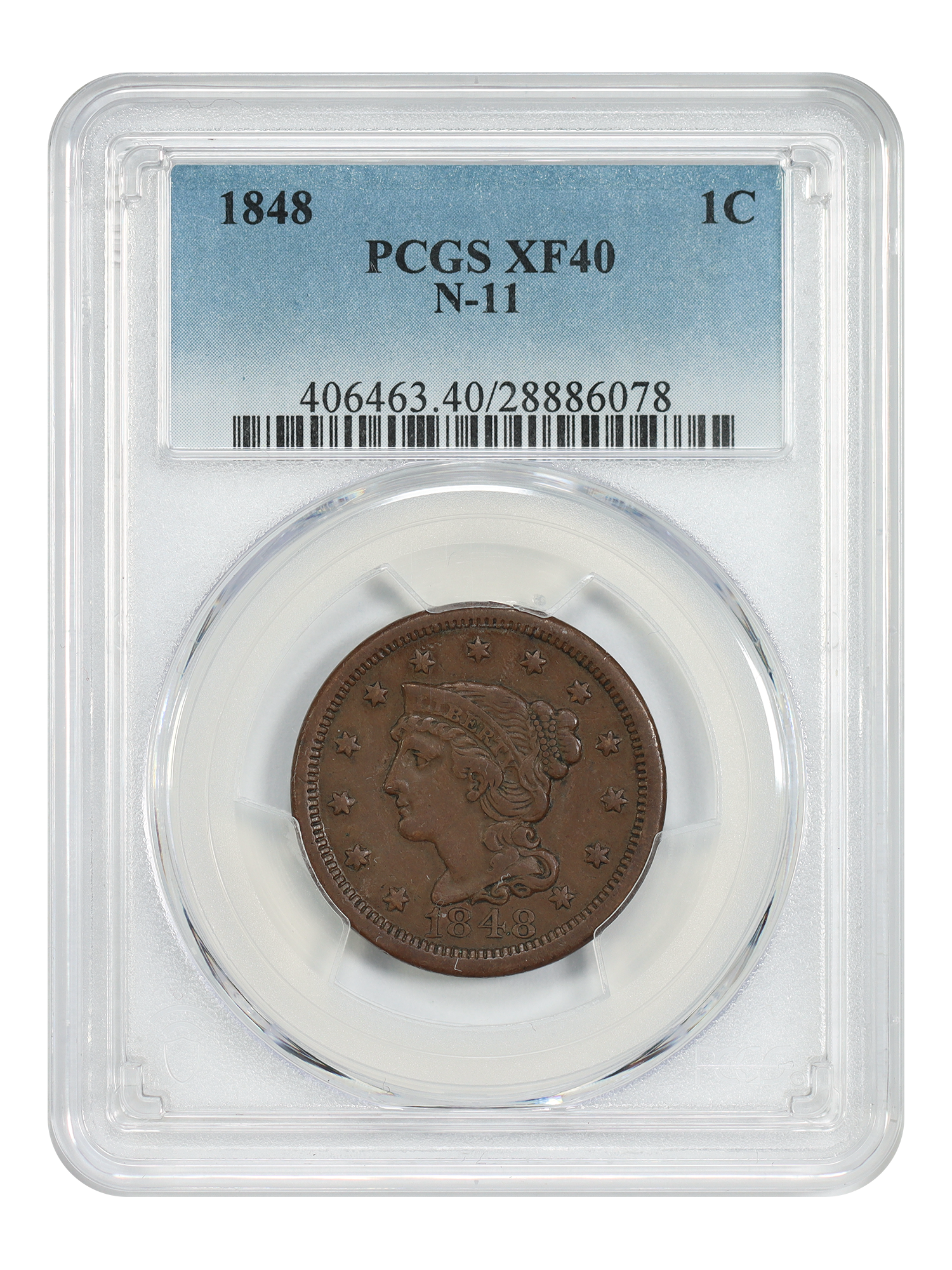 1848 1C PCGS XF40 (N-11)