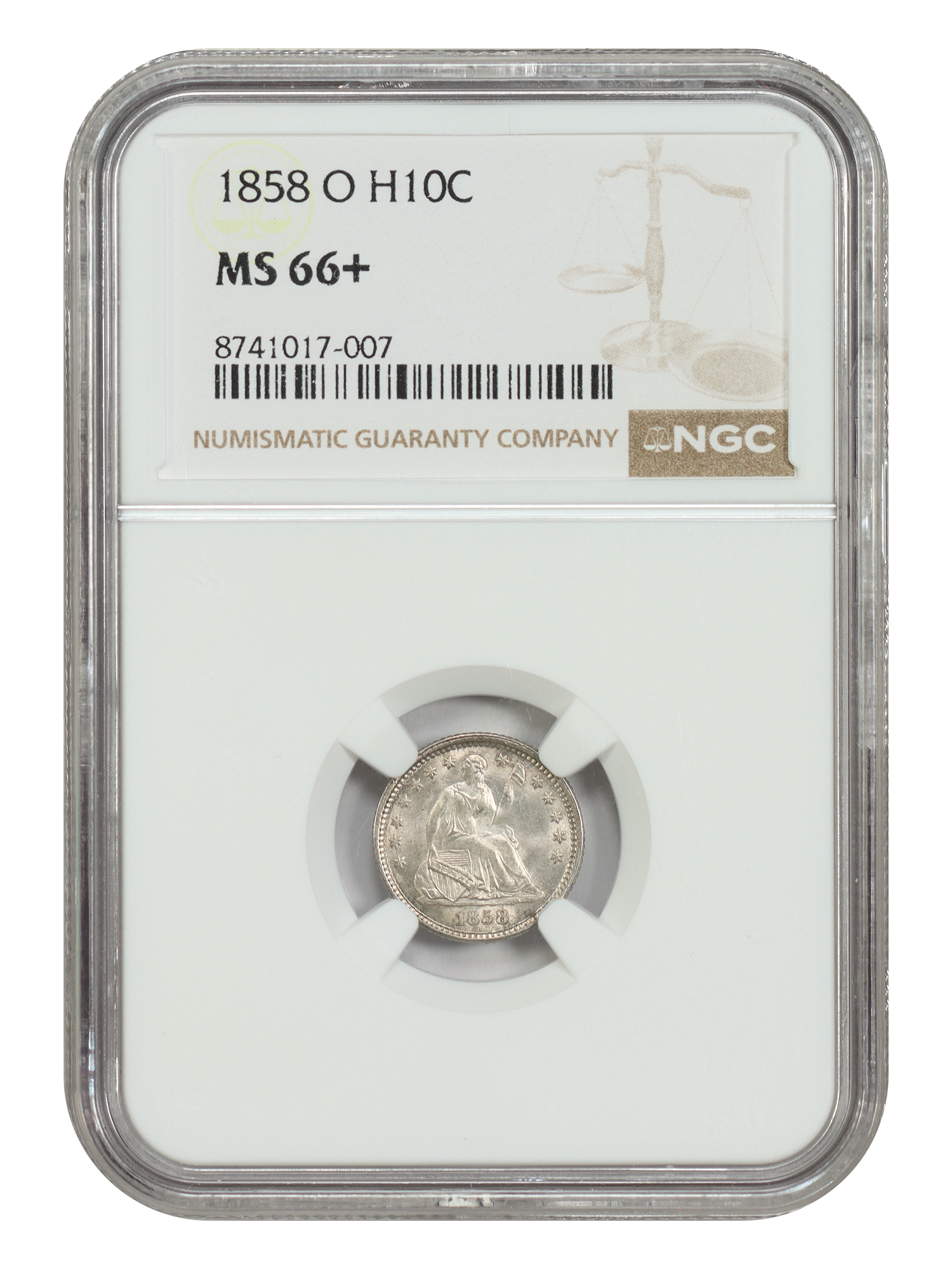 1858-O H10C NGC MS66+