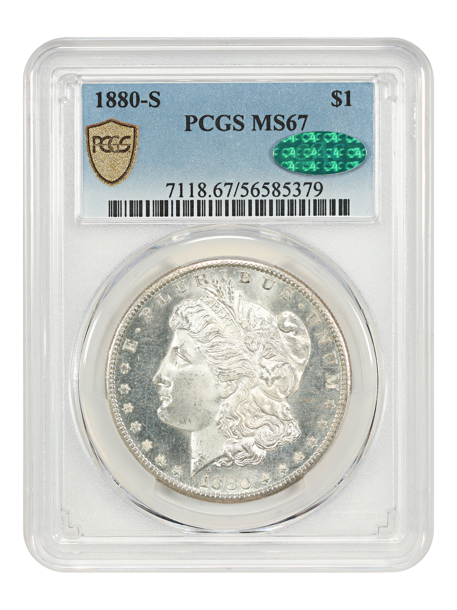 1880-S $1 PCGS/CAC MS67