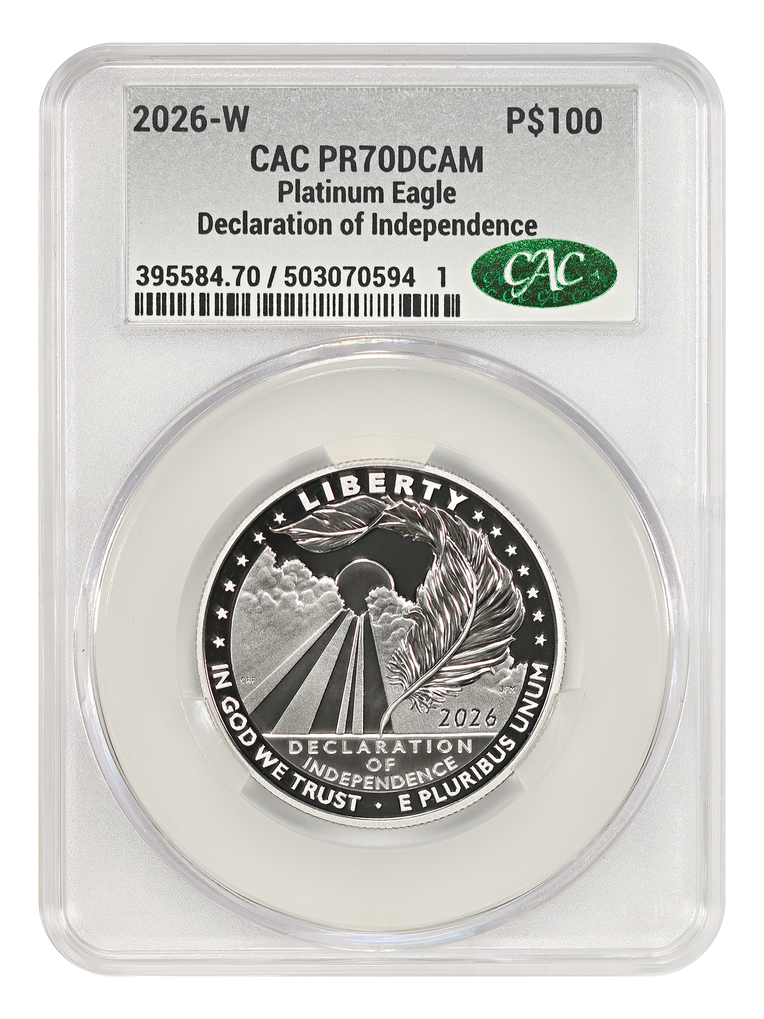 2026-W $100 Declaration of Independence CACG PR70DCAM