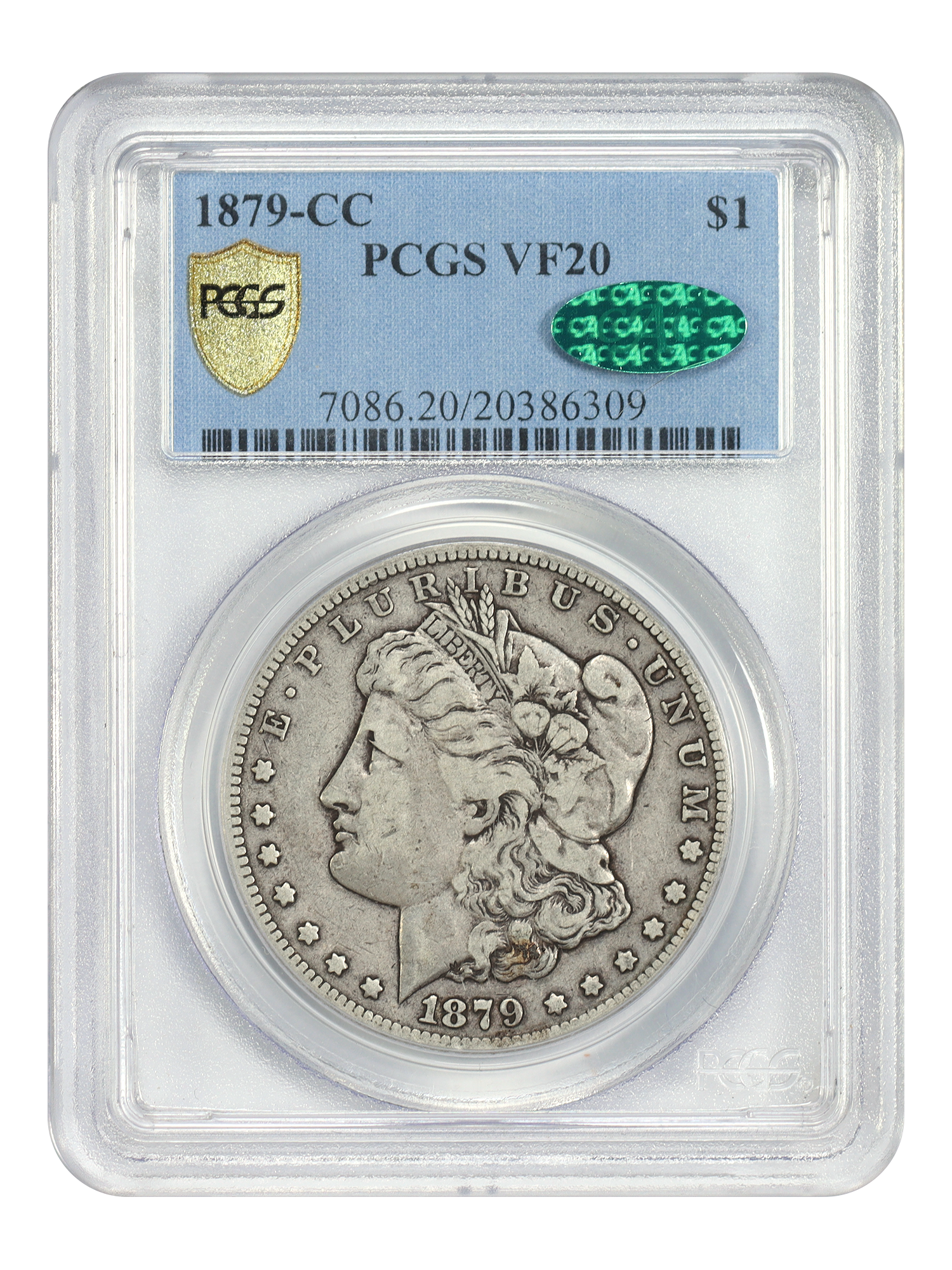 1879-CC $1 PCGS/CAC VF20