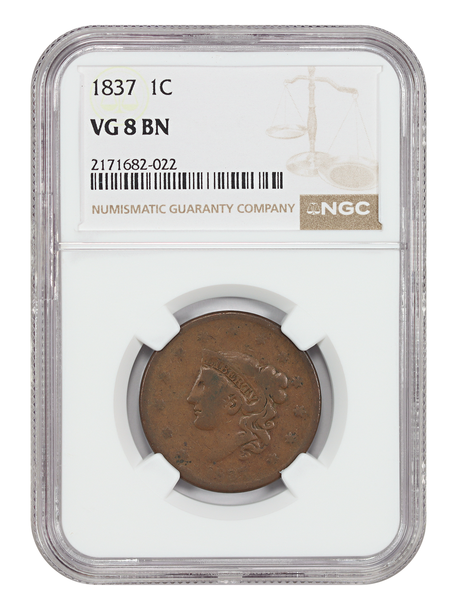 1837 1C Head of 1838, BN