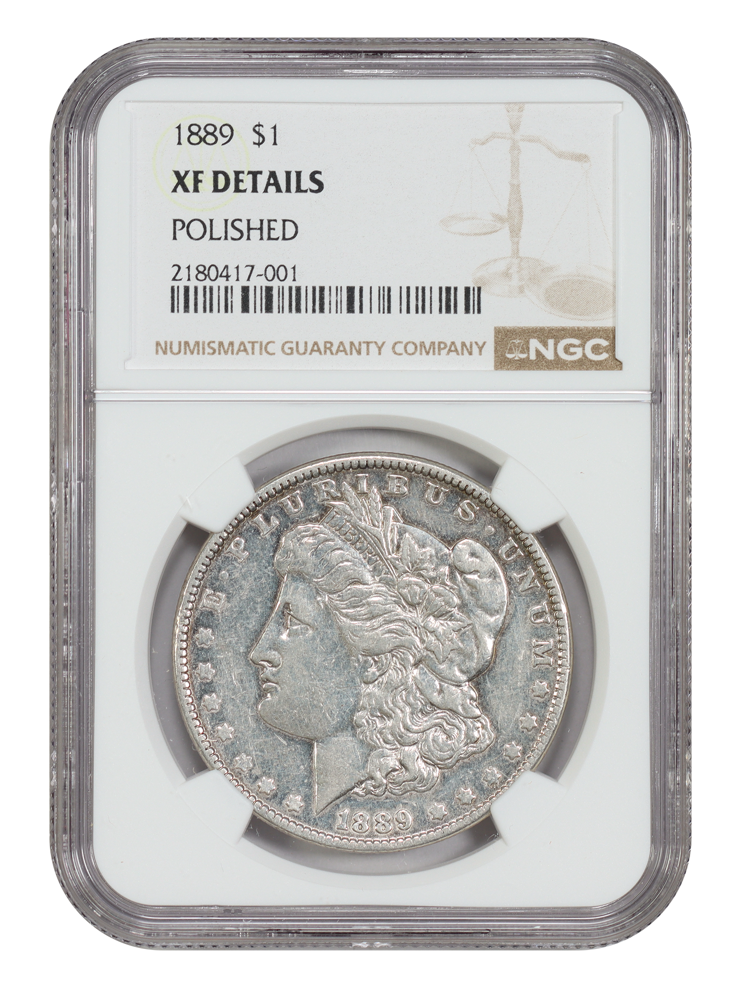 1889 $1 NGC XF Details (Polished)