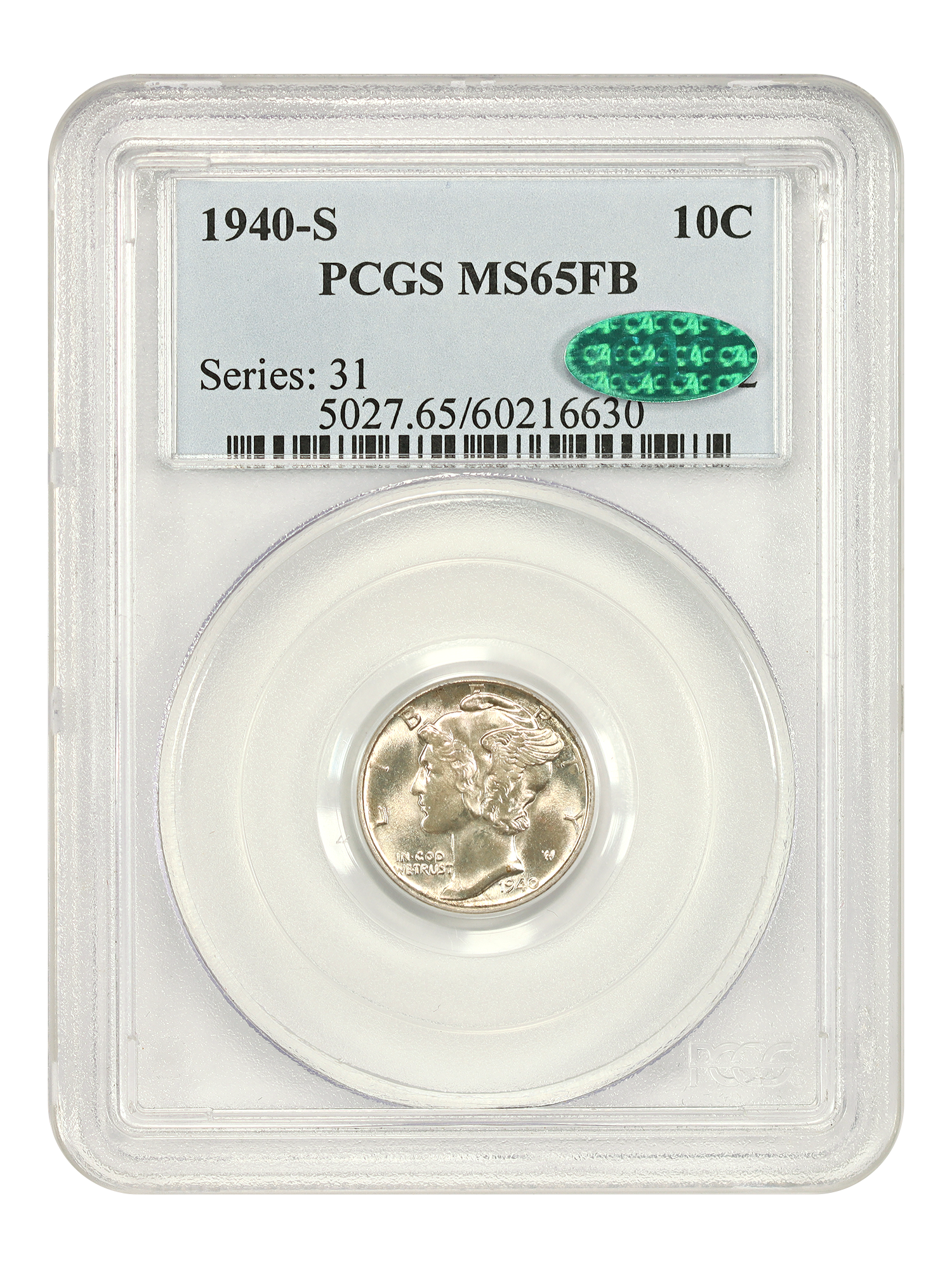 1940-S 10C PCGS/CAC MS65FB
