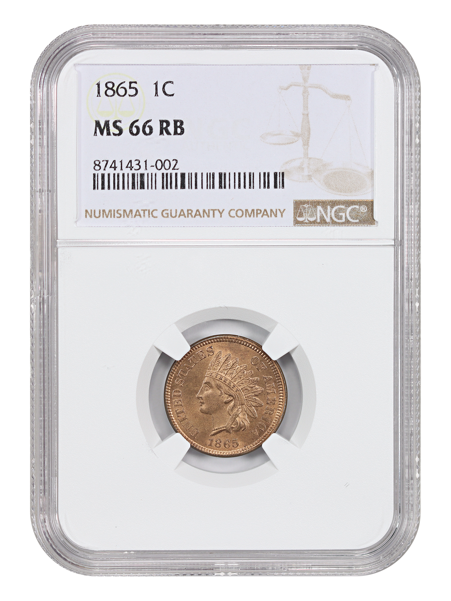 1865 1C NGC MS66RB