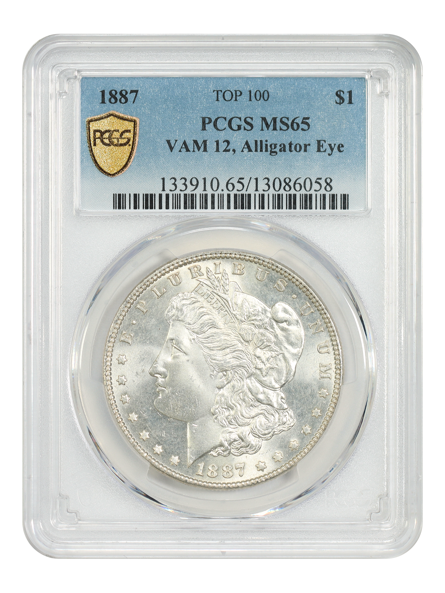 1887 $1 VAM 12 Alligator Eye