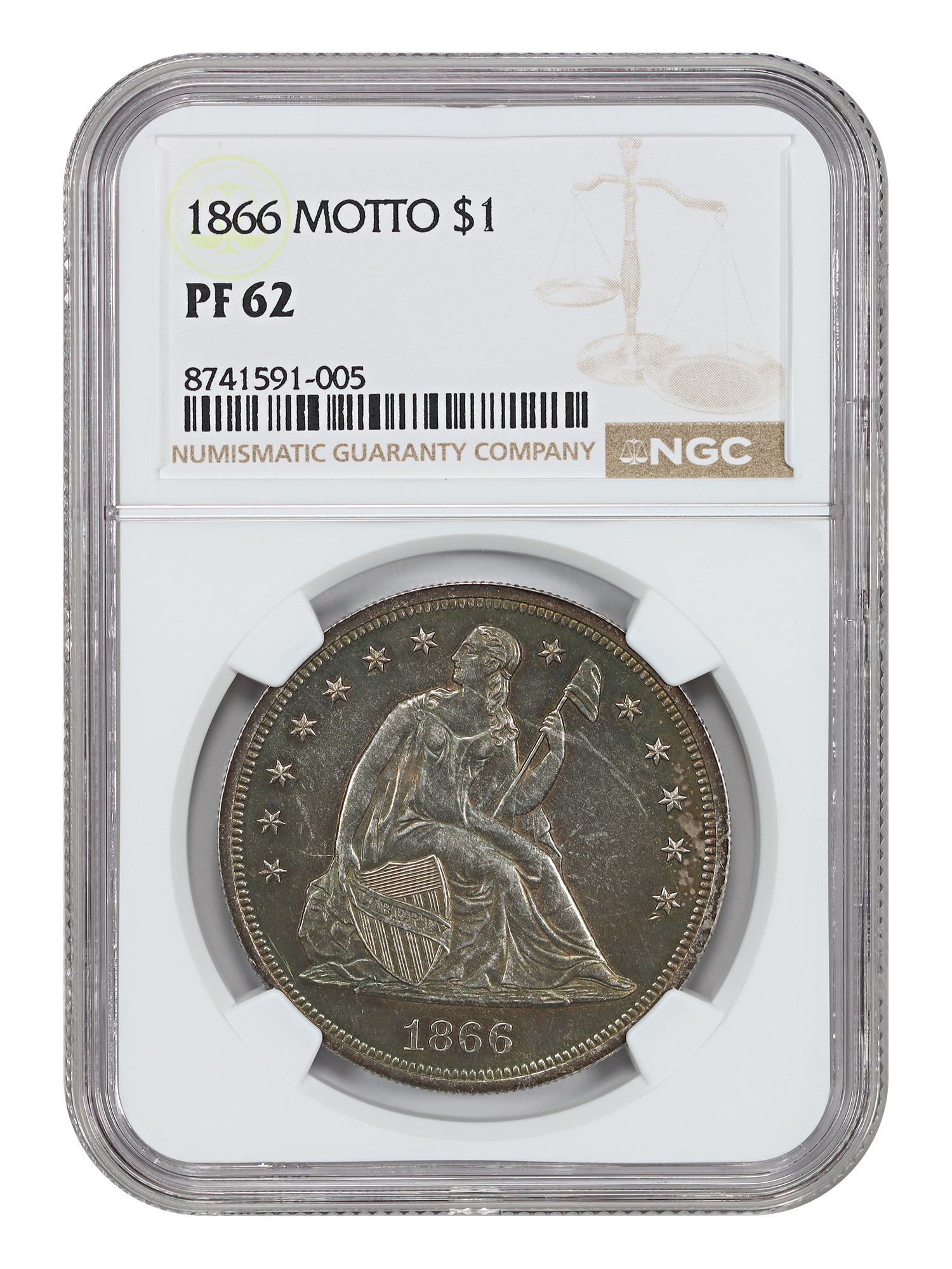 1866 $1 Motto