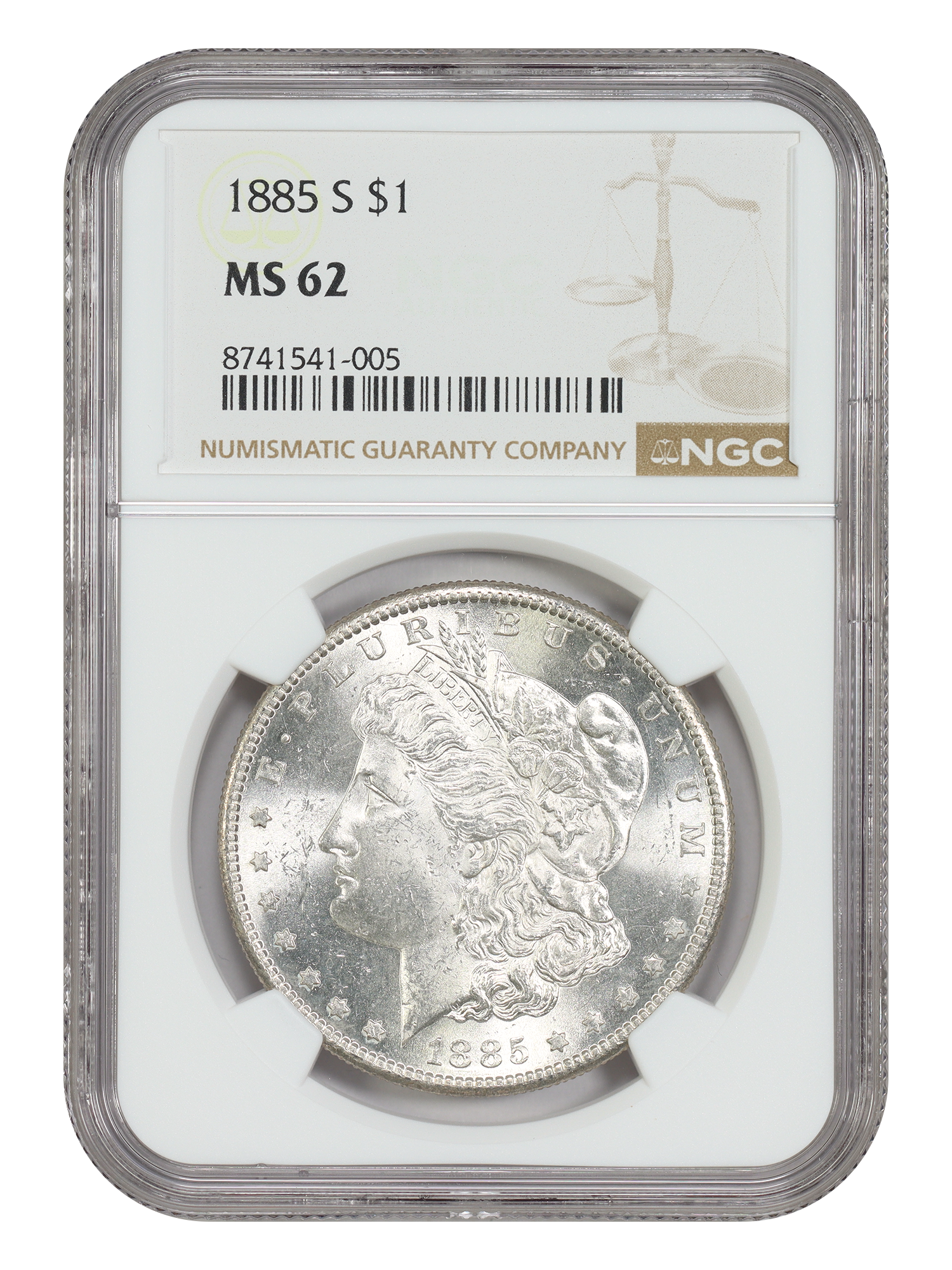 1885-S $1 NGC MS62