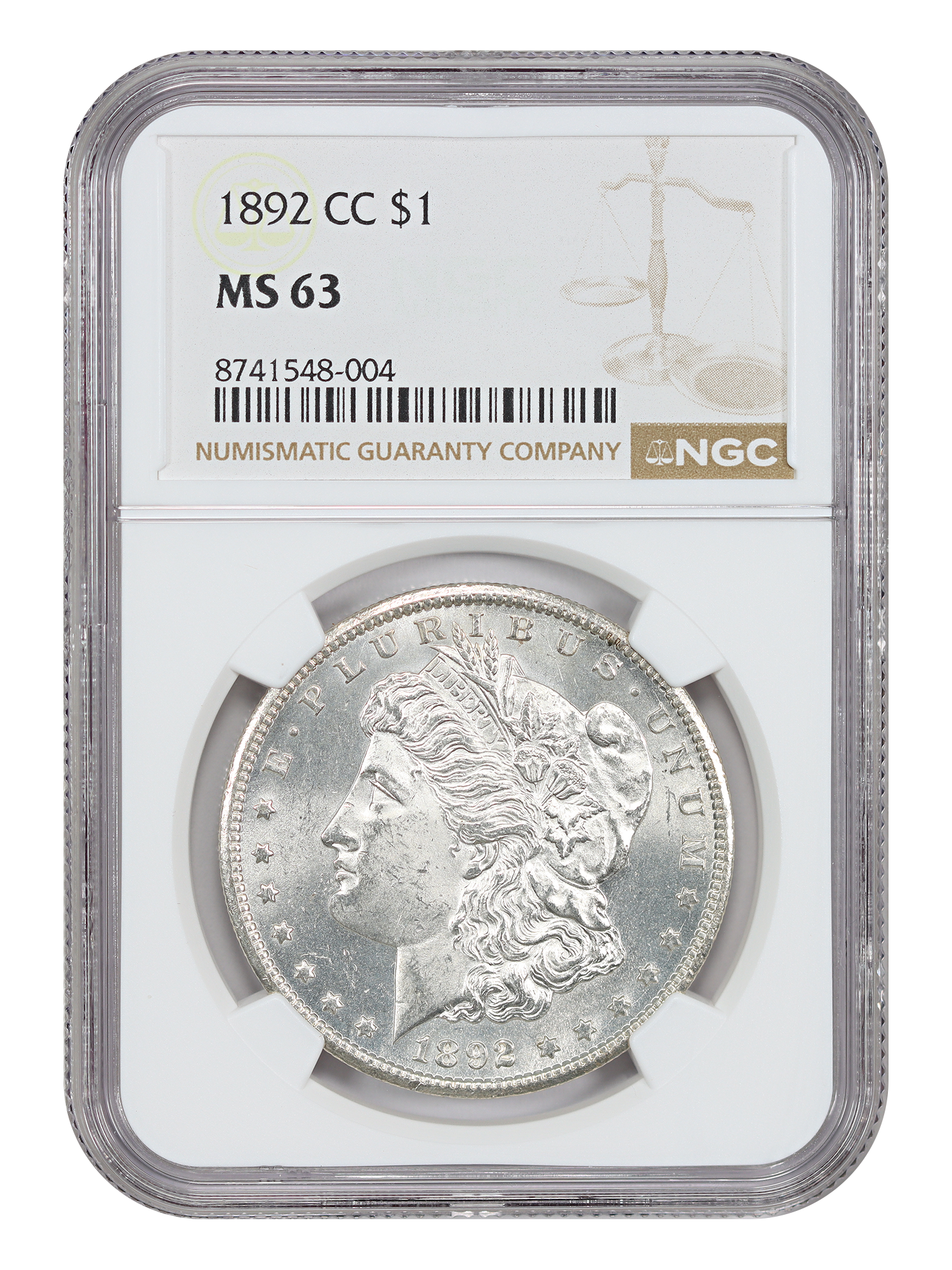 1892-CC $1 NGC MS63