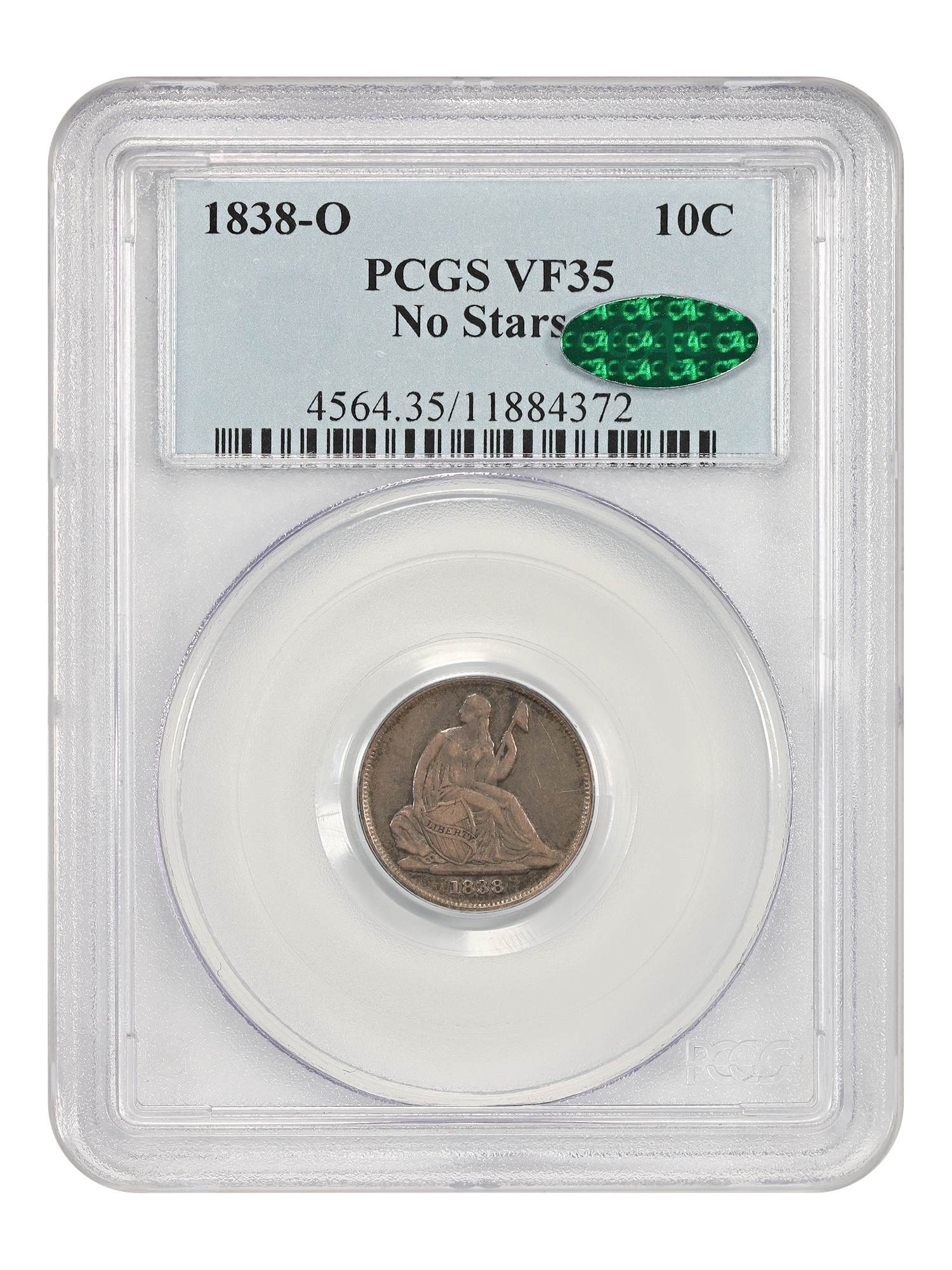 1838-O 10C No Stars