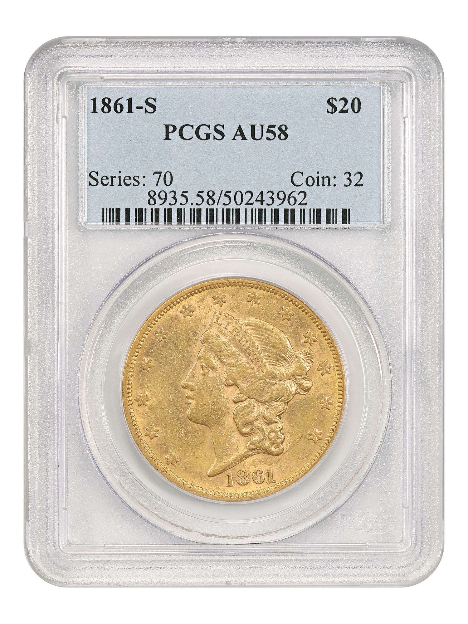 1861-S $20