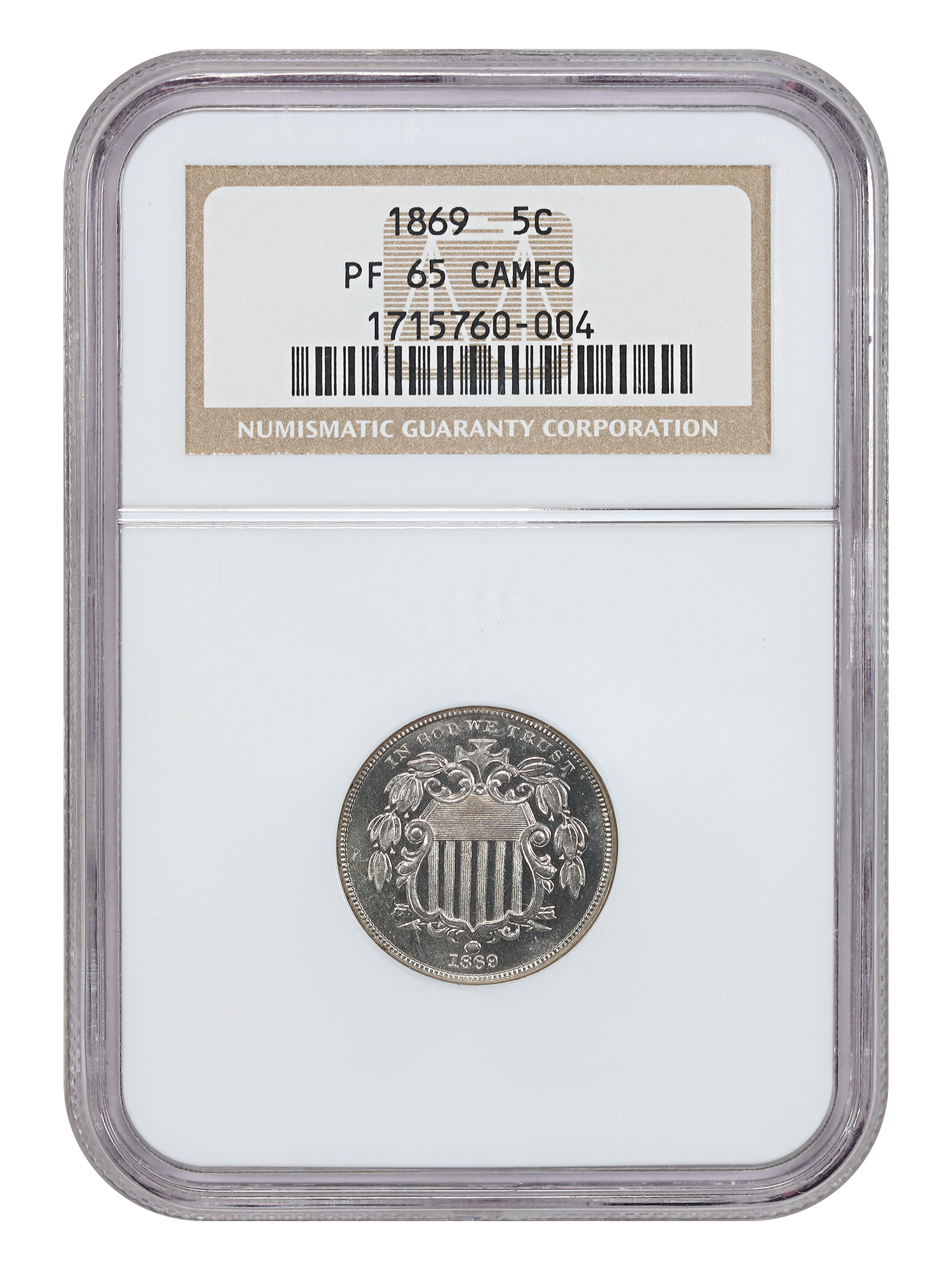 1869 5C NGC PR65CAM