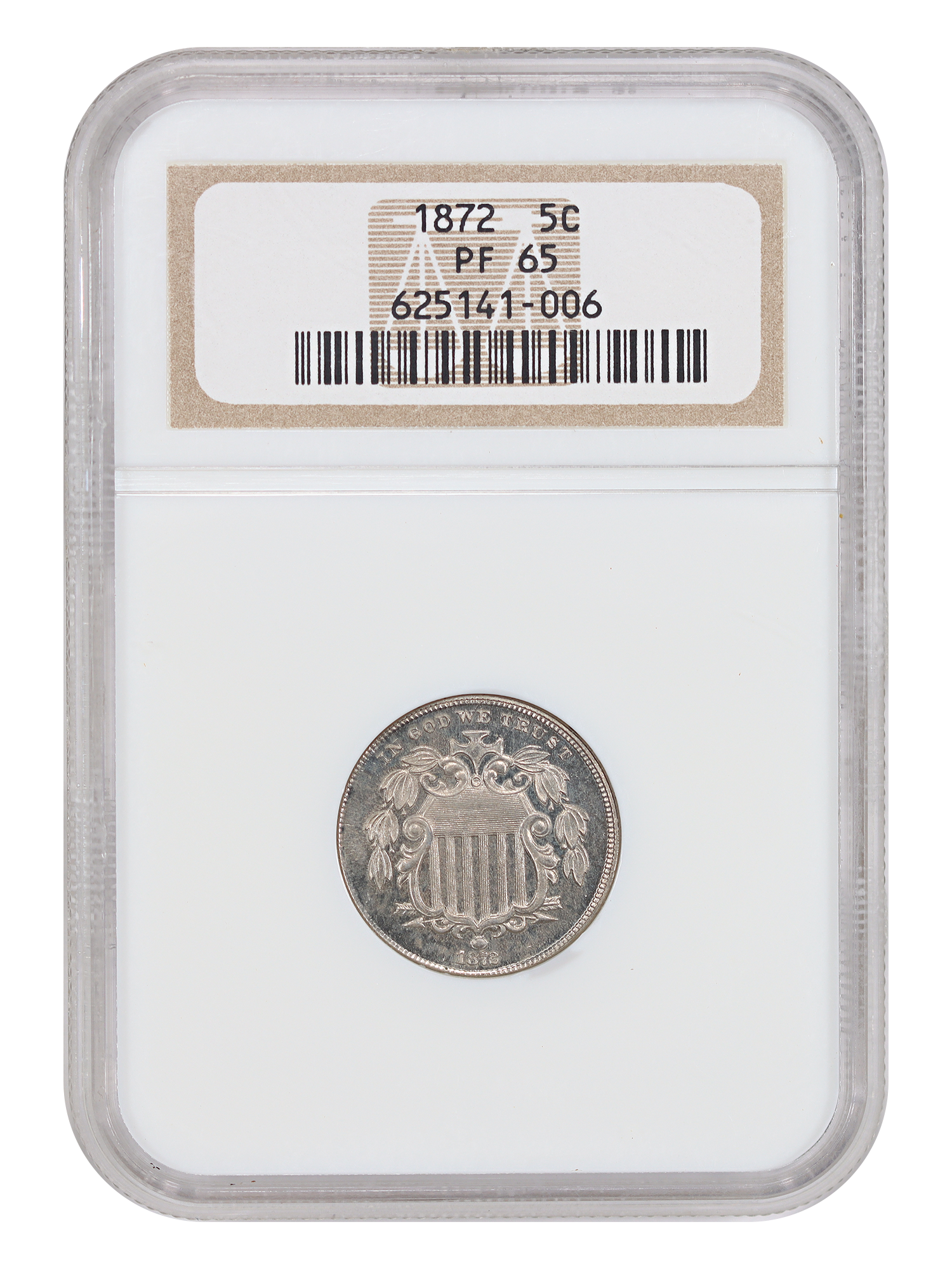 1872 5C NGC PR65