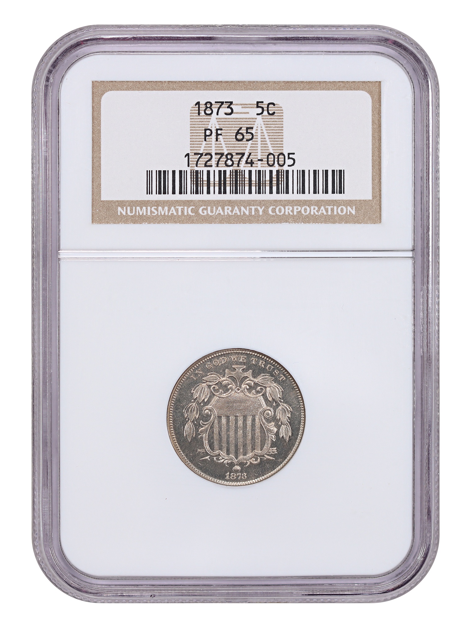 1873 5C NGC PR65