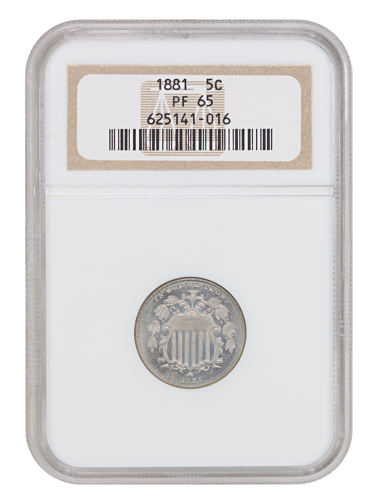 1881 5C NGC PR65