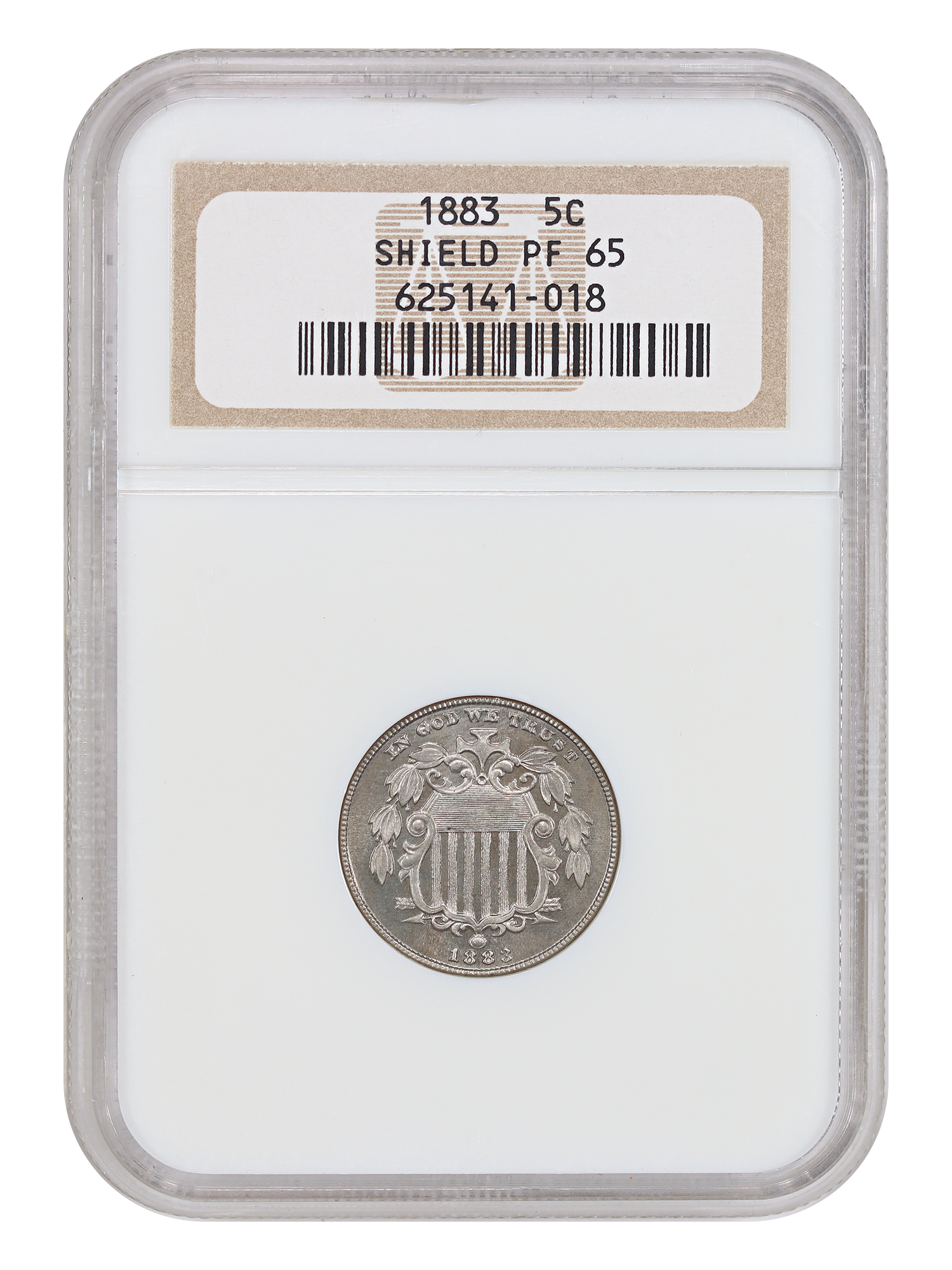 1883 5C Shield NGC PR65