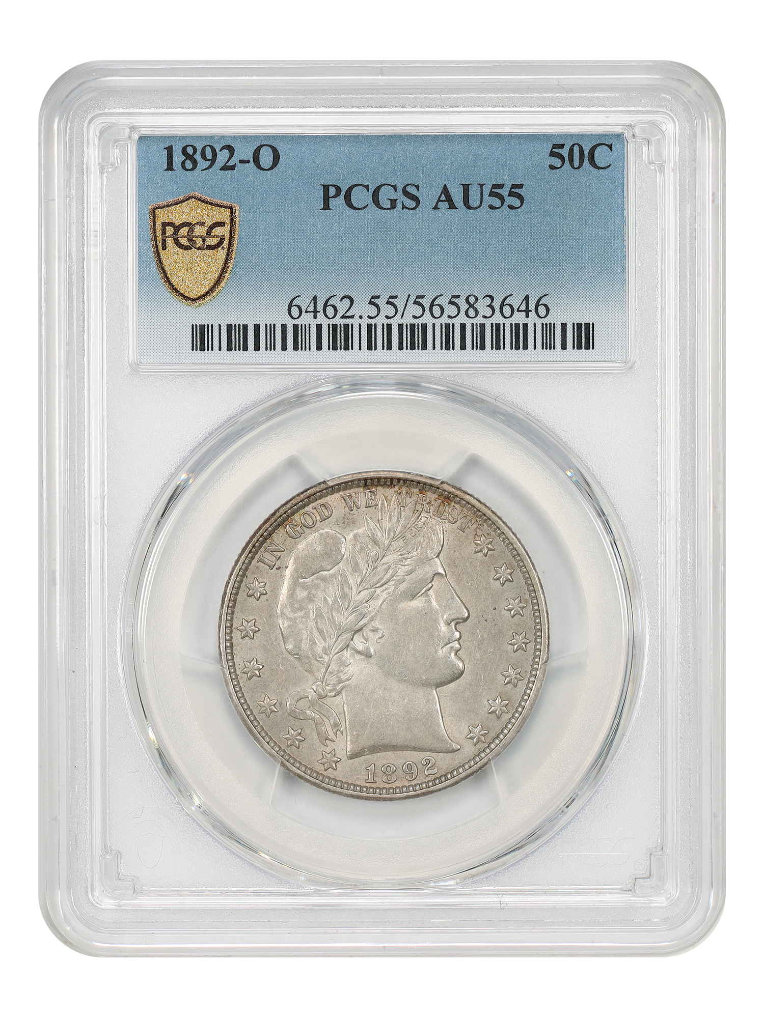 1892-O 50C PCGS AU55