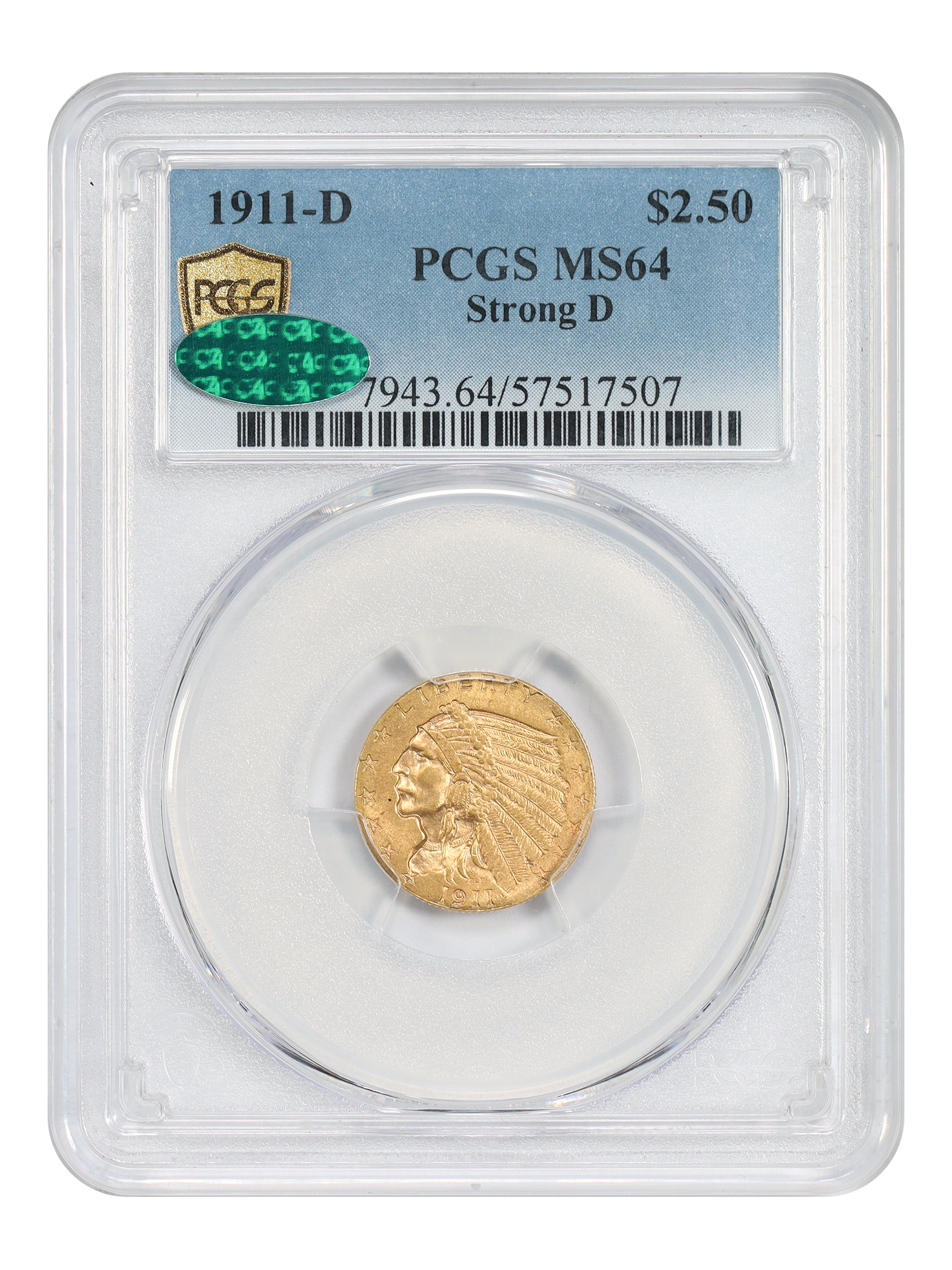 1911-D $2.50 Strong D