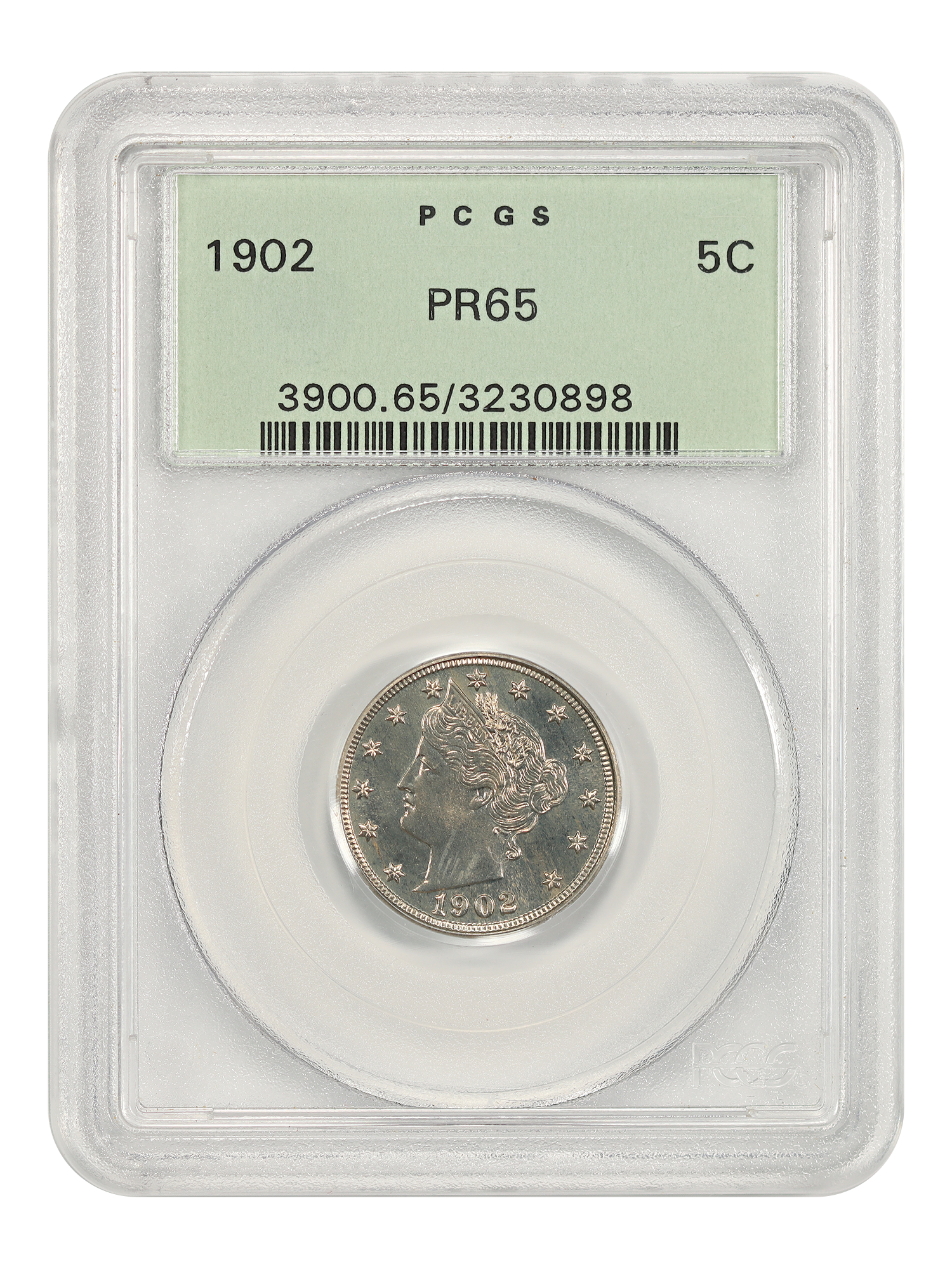 1902 5C PCGS PR65 (OGH)